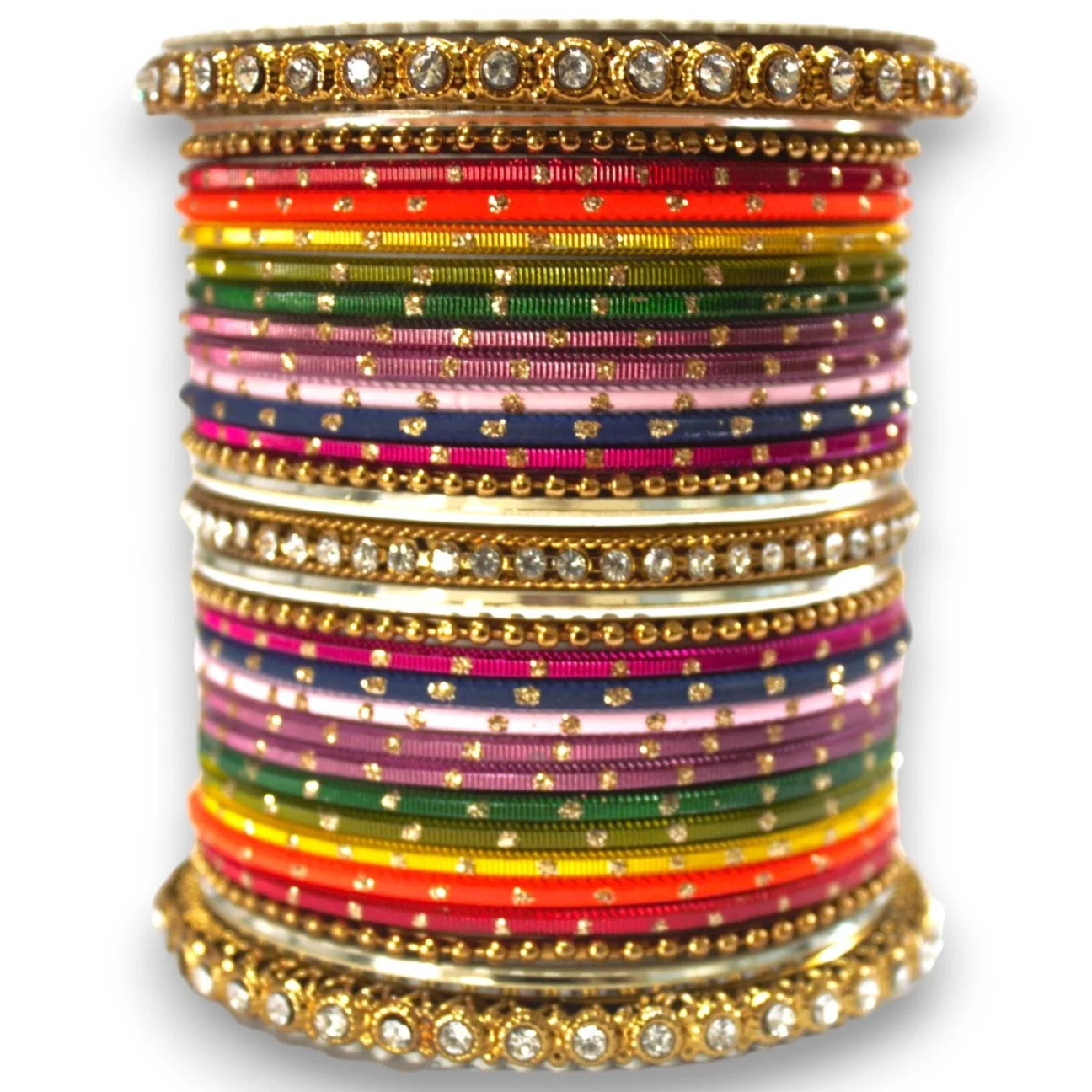 Multicoloured Traditional Style Bangle set for two hands by Leshya - Image 4