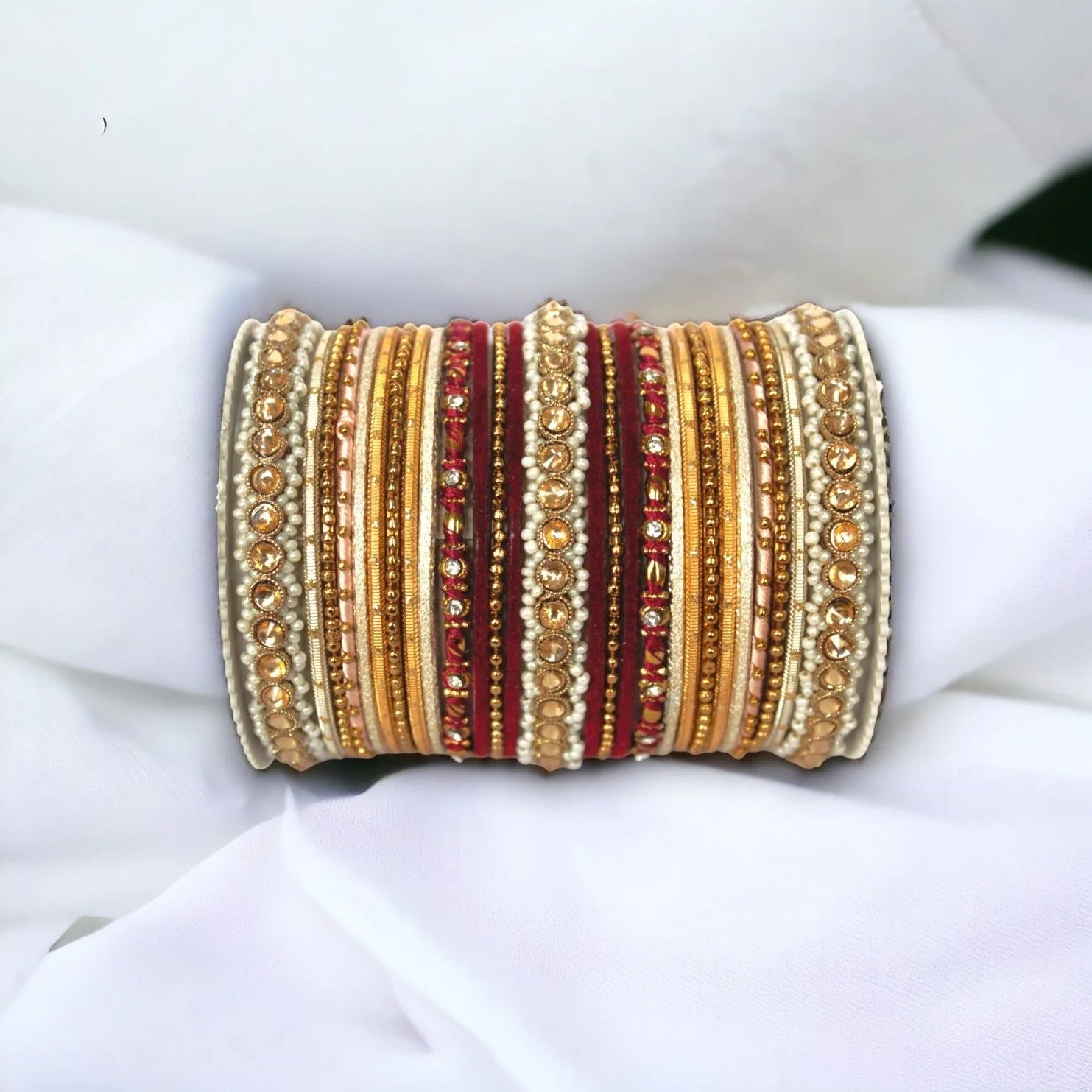 Multicoloured Traditional Style Bangle set for two hands by Leshya - Image 4