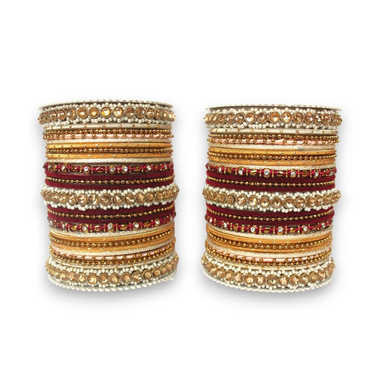 Multicoloured Traditional Style Bangle set for two hands by Leshya - Image 5