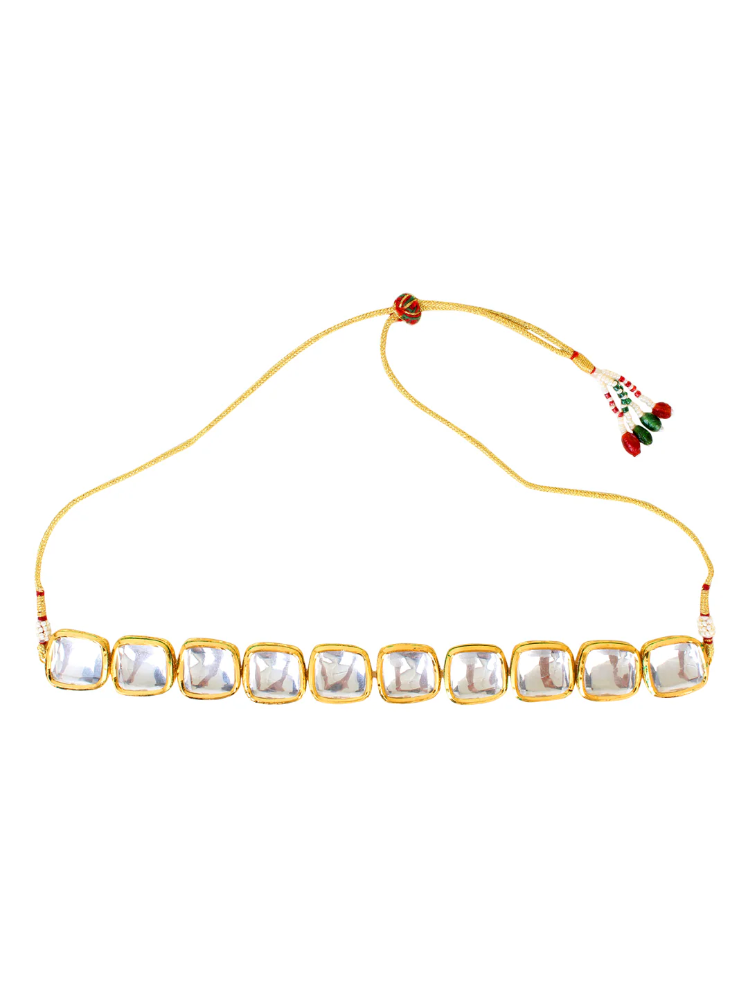 Necklace and Earring Sqaure Kundan Set for Women by Leshya - Image 3