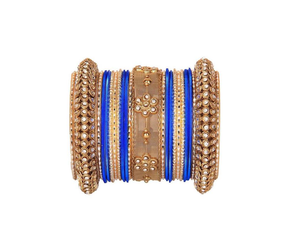 One Hand Multi-Colored Velvet Textured Bangle Set - Image 11