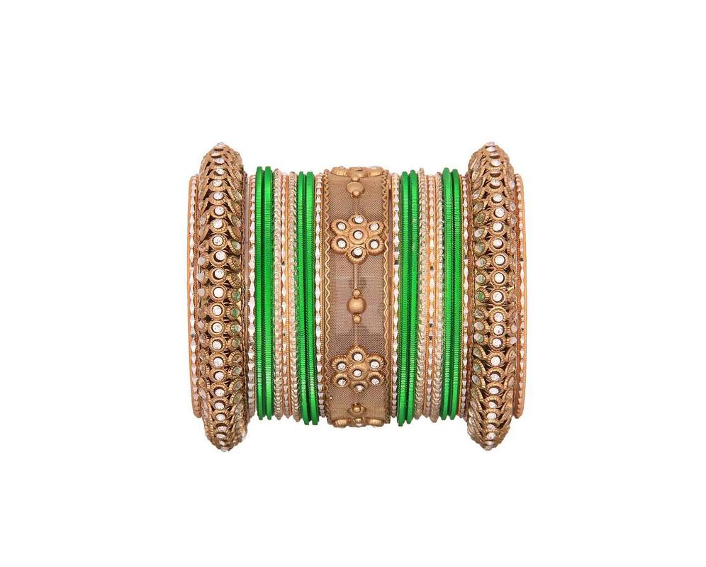 One Hand Multi-Colored Velvet Textured Bangle Set - Image 14