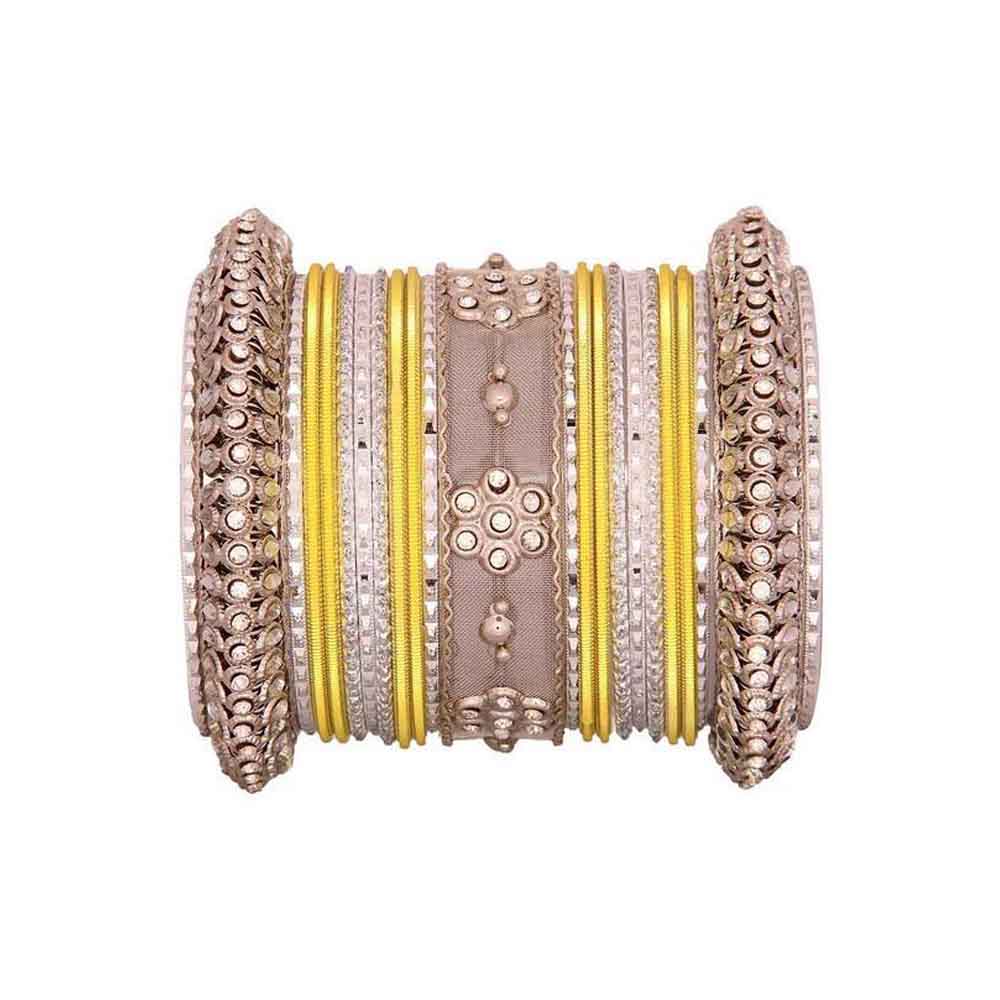 One Hand Multi-Colored Velvet Textured Bangle Set - Image 10