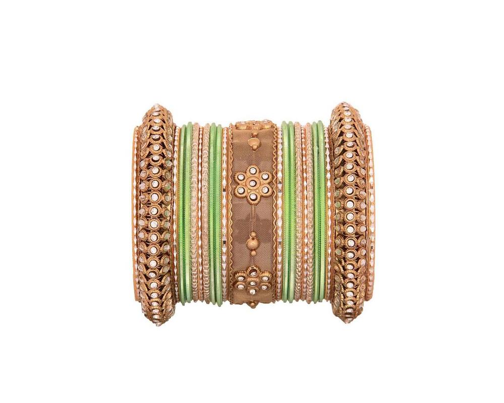 One Hand Multi-Colored Velvet Textured Bangle Set - Image 15