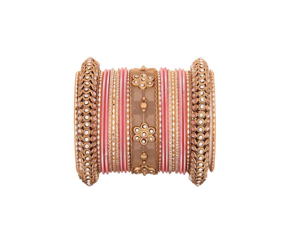 One Hand Multi-Colored Velvet Textured Bangle Set - Image 5