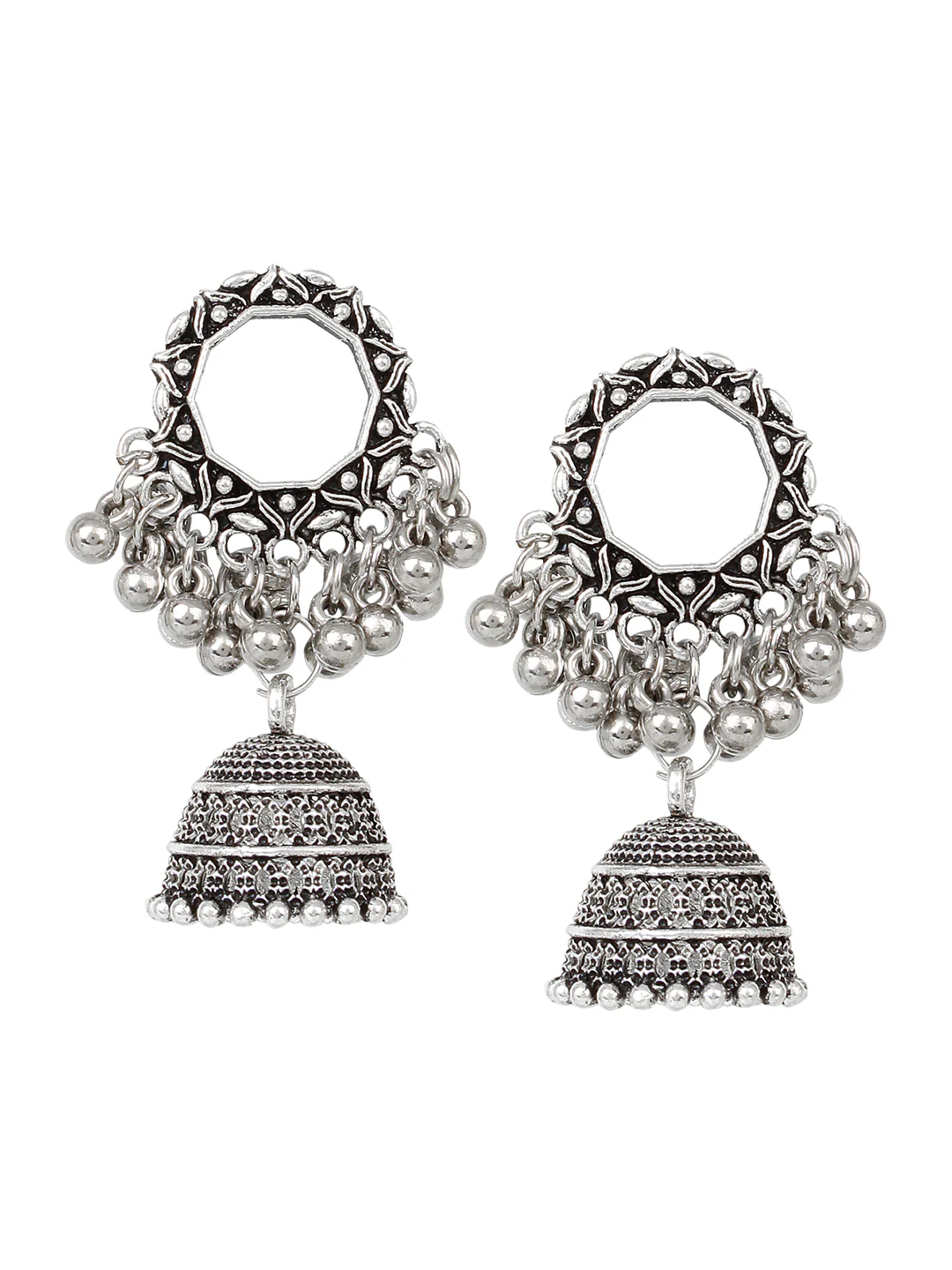 Oxidized Silver Earring with Jhumki by Leshya - Image 2