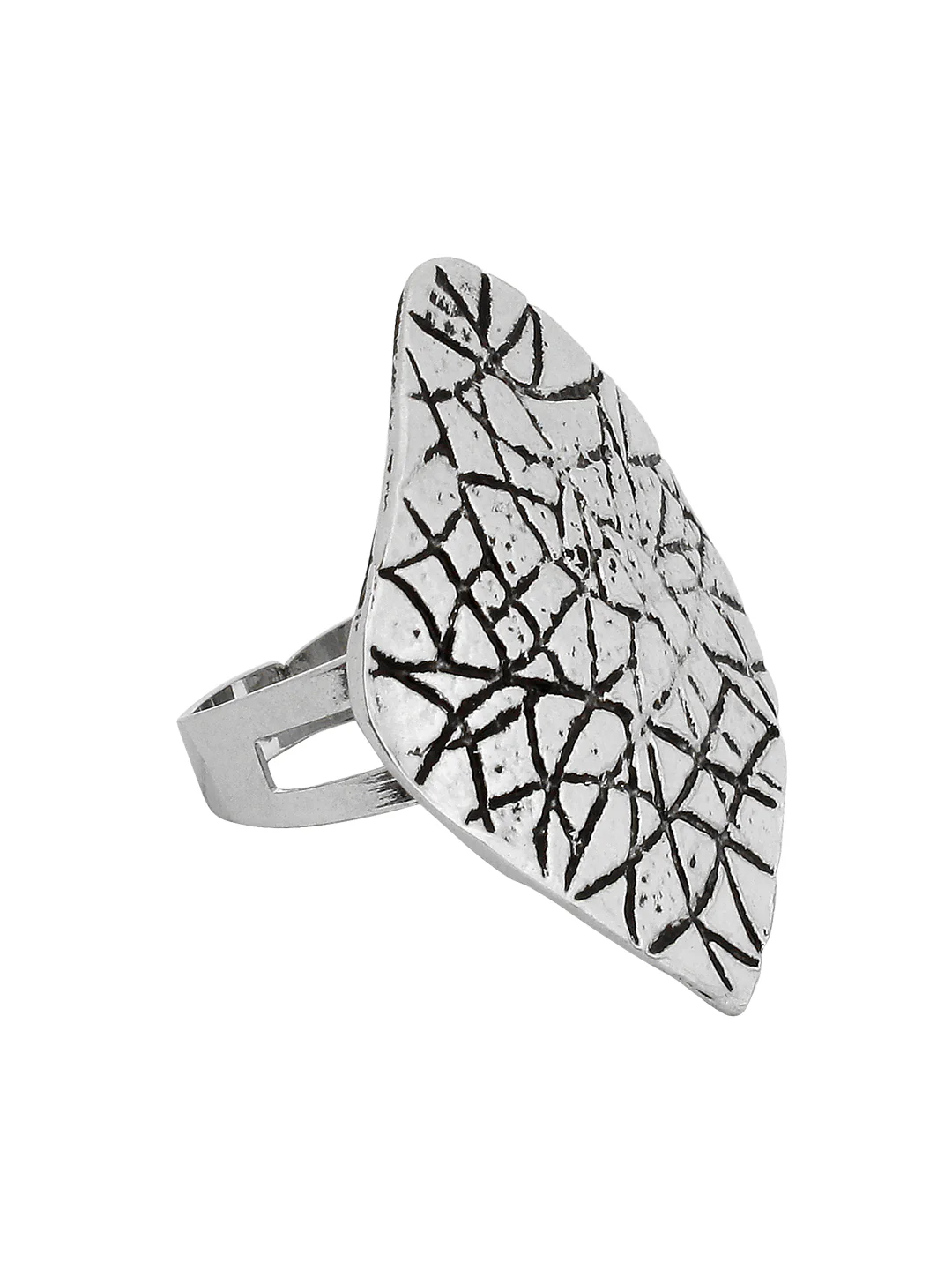 Oxidized Silver Free Size Ring by Leshya - Image 3