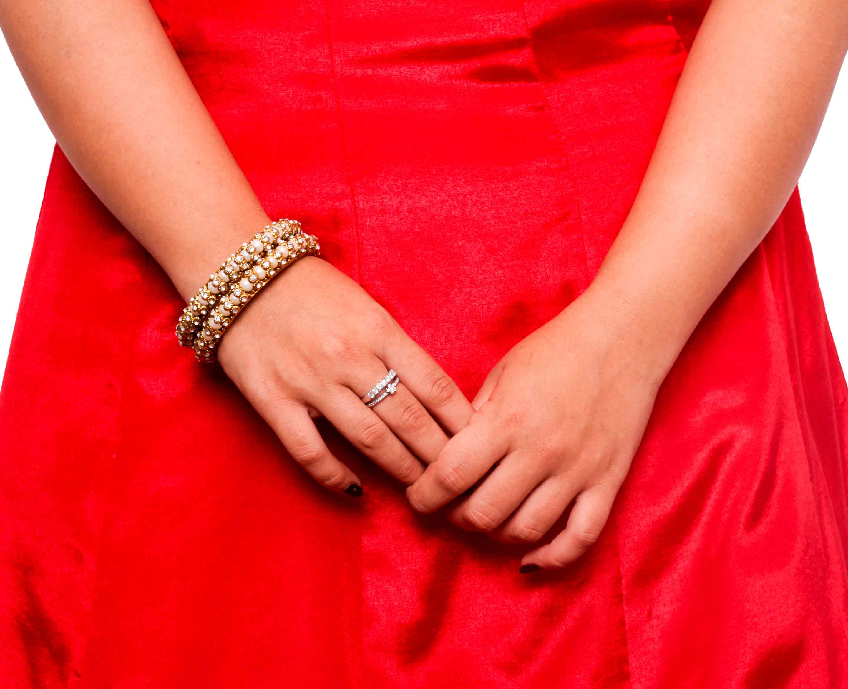 Pearl Bracelet With Golden Lining (2pcs) - Image 3