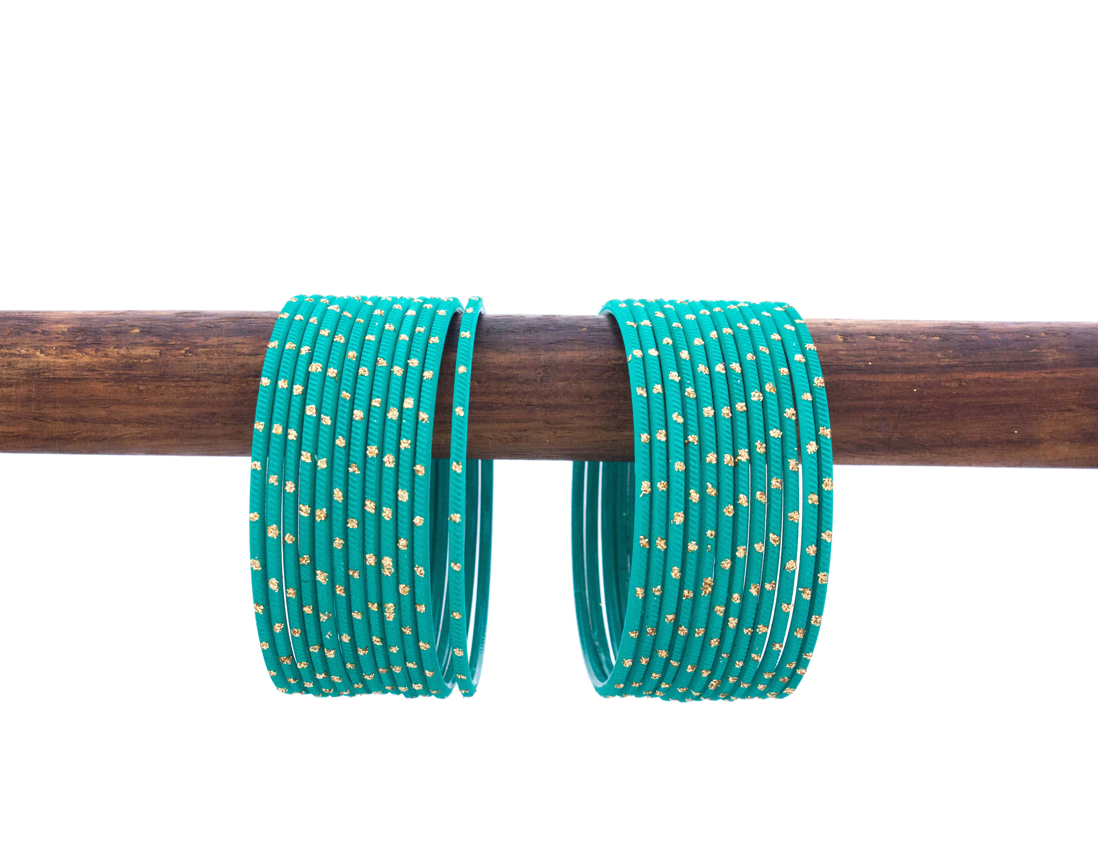 Plain golden dotted bangles - Image 10