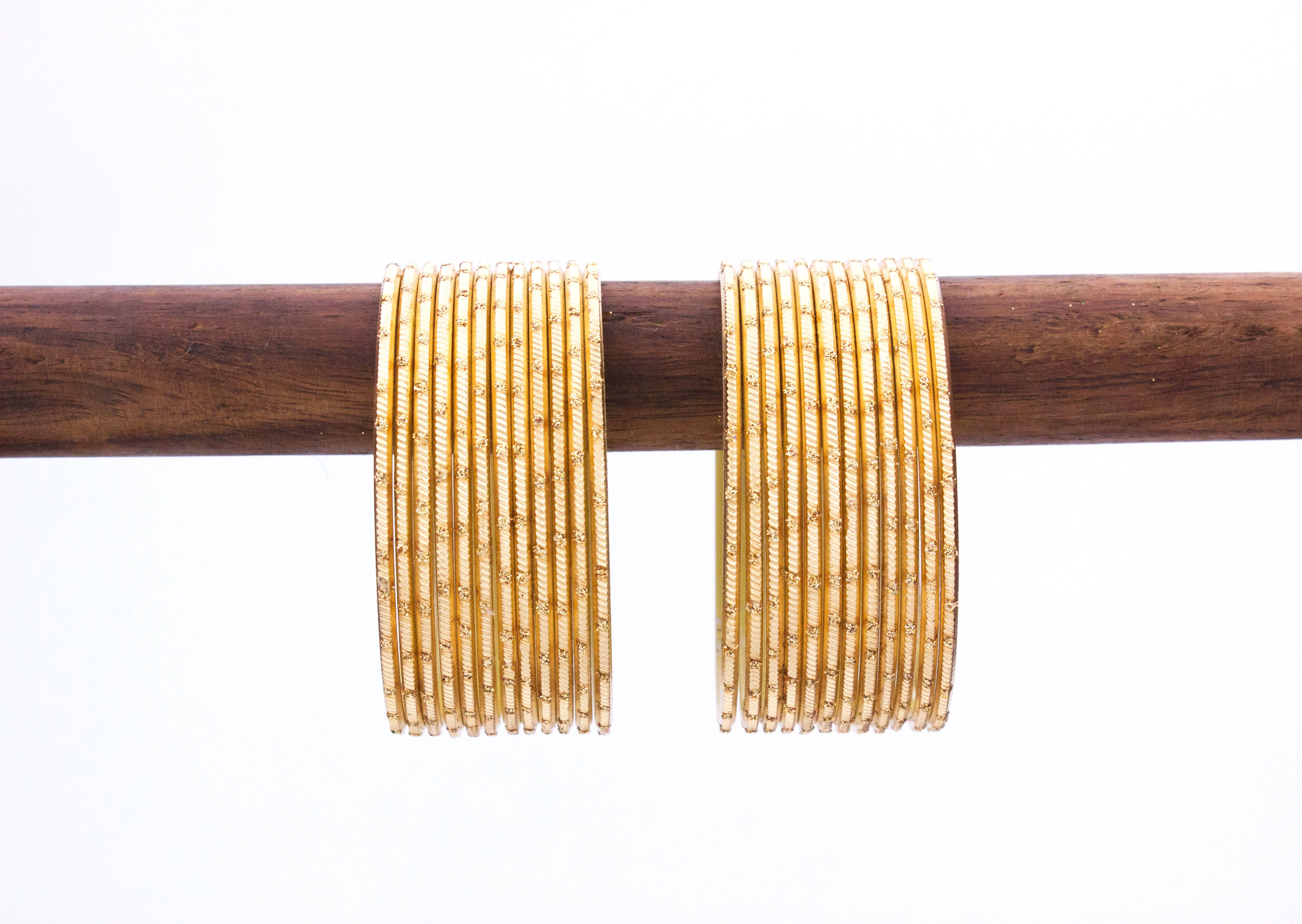 Plain golden dotted bangles - Image 4