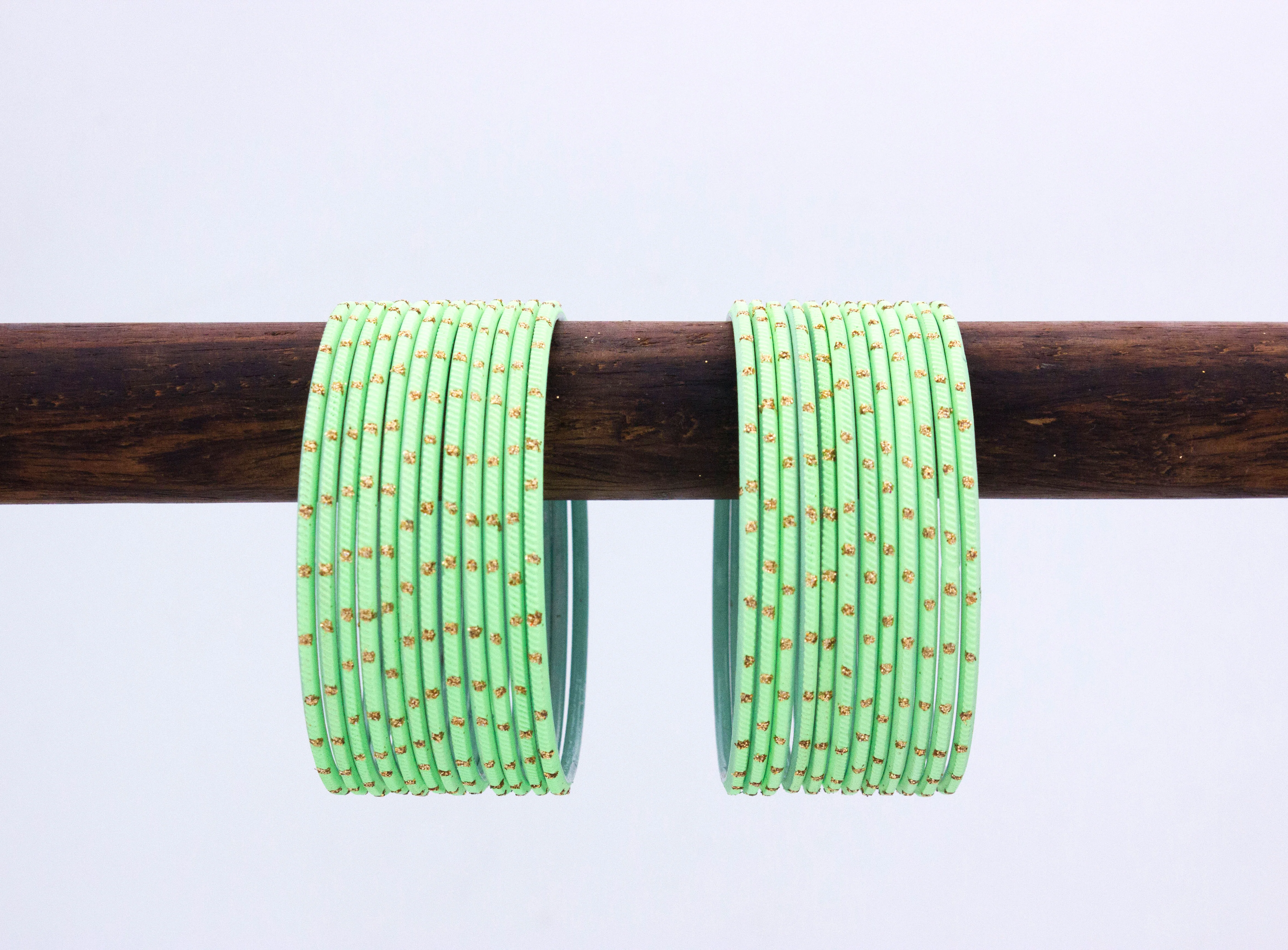 Plain golden dotted bangles - Image 9