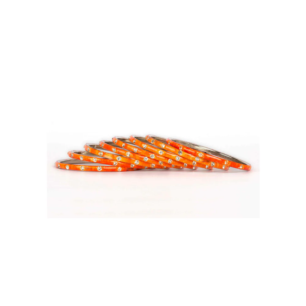 Plain Meenakari Bracelets With Patterned Stones - Image 4