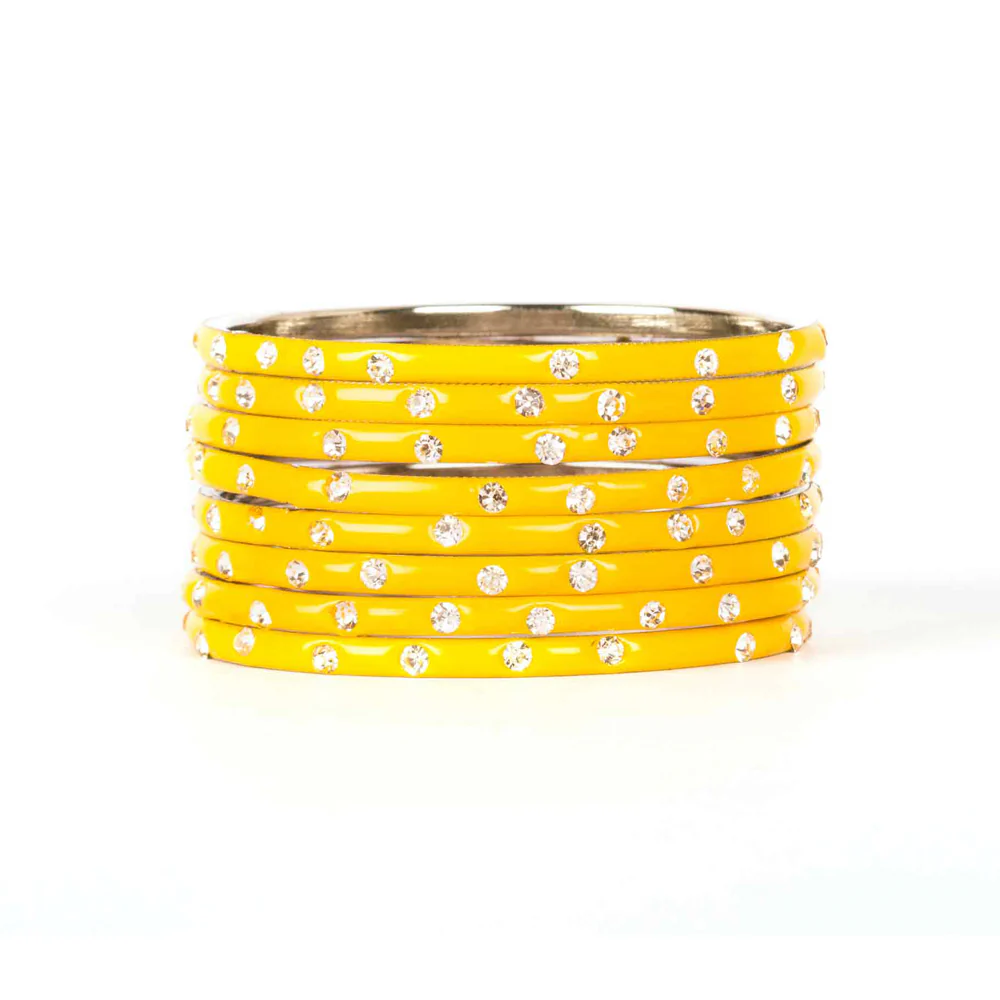 Plain Meenakari Bracelets With Patterned Stones - Image 9