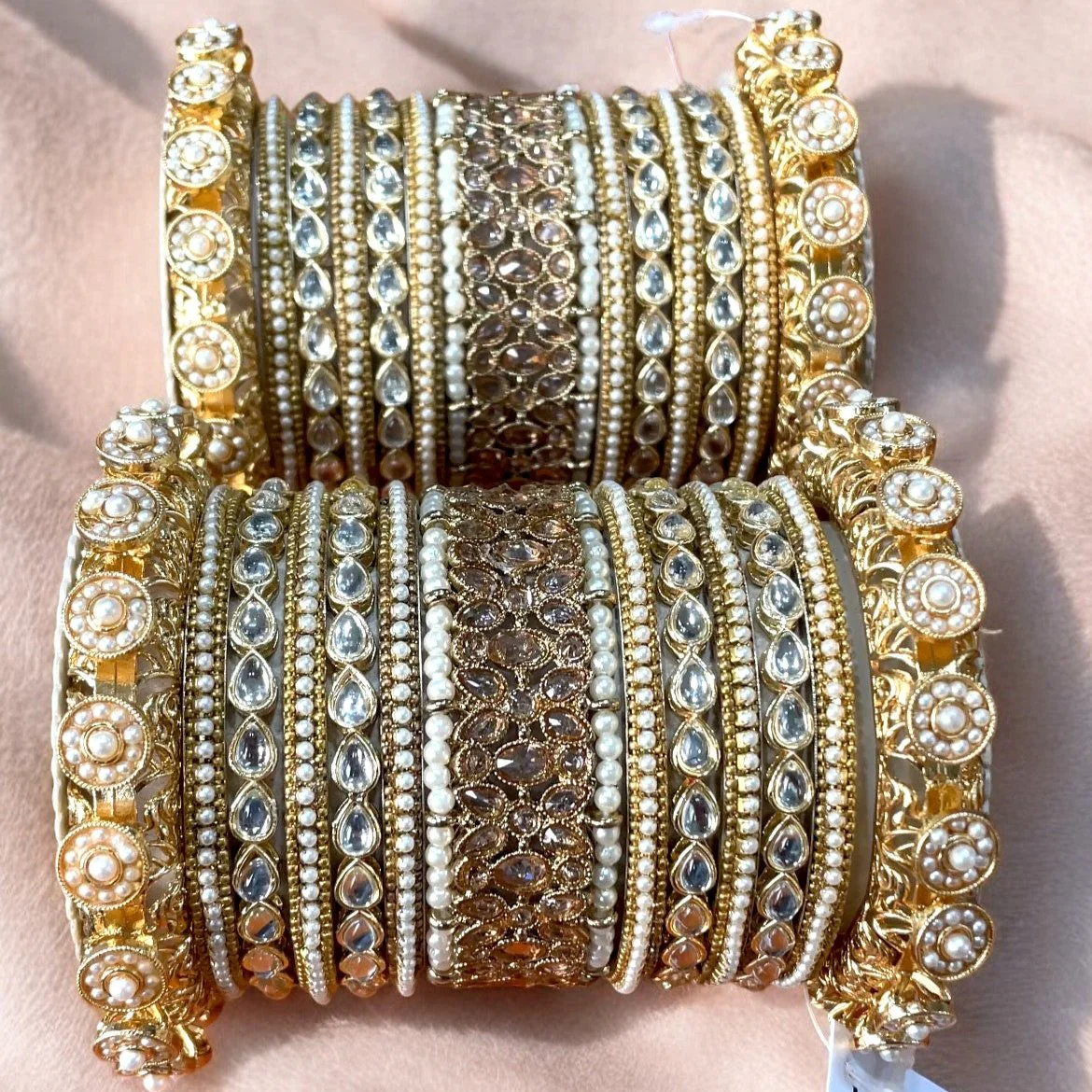 Ranisa Bangle Set with Kundan Kada for Two hands by Leshya - Image 4