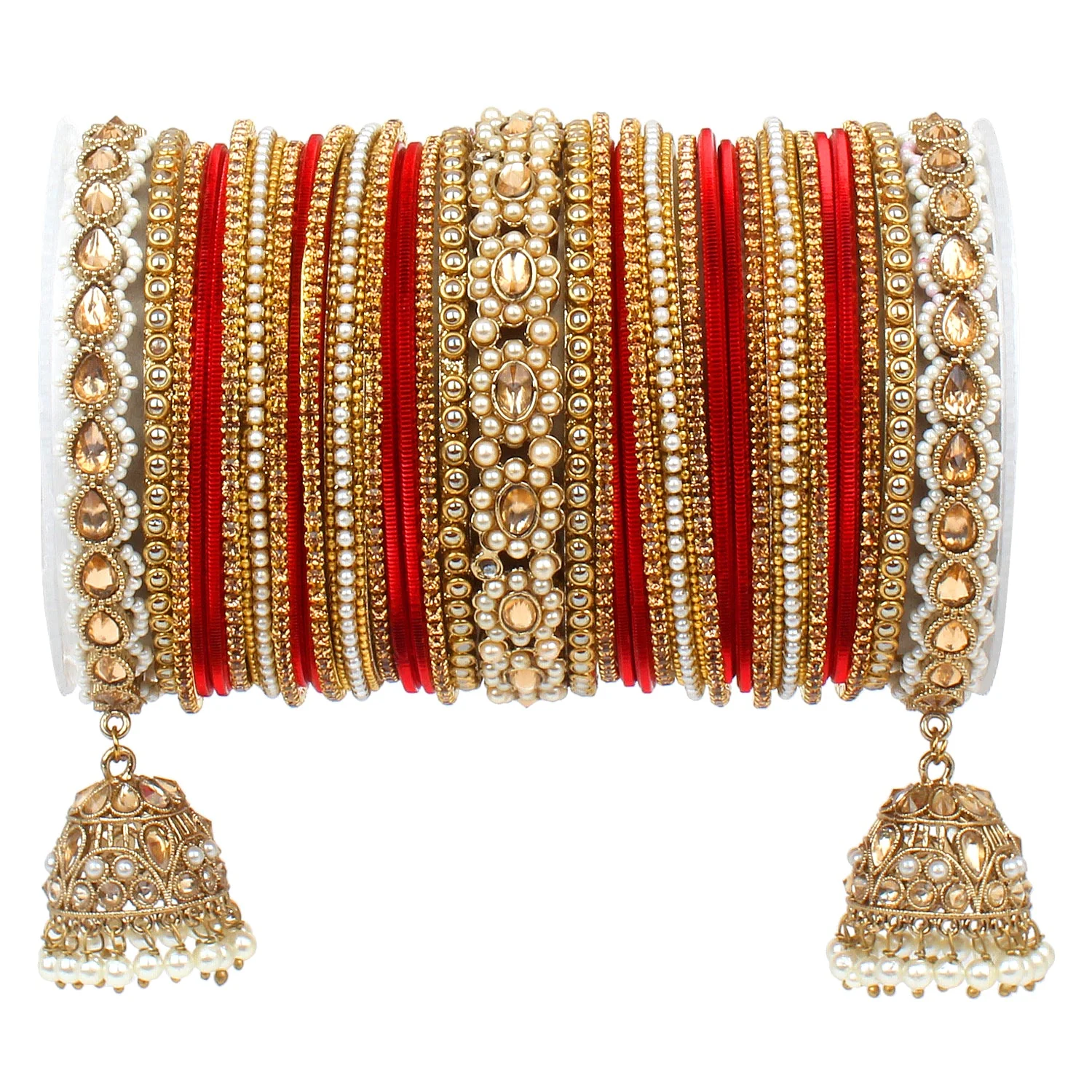 Rich Texture bangle set with Jhumki Borders by Leshya for One Hand - Image 11