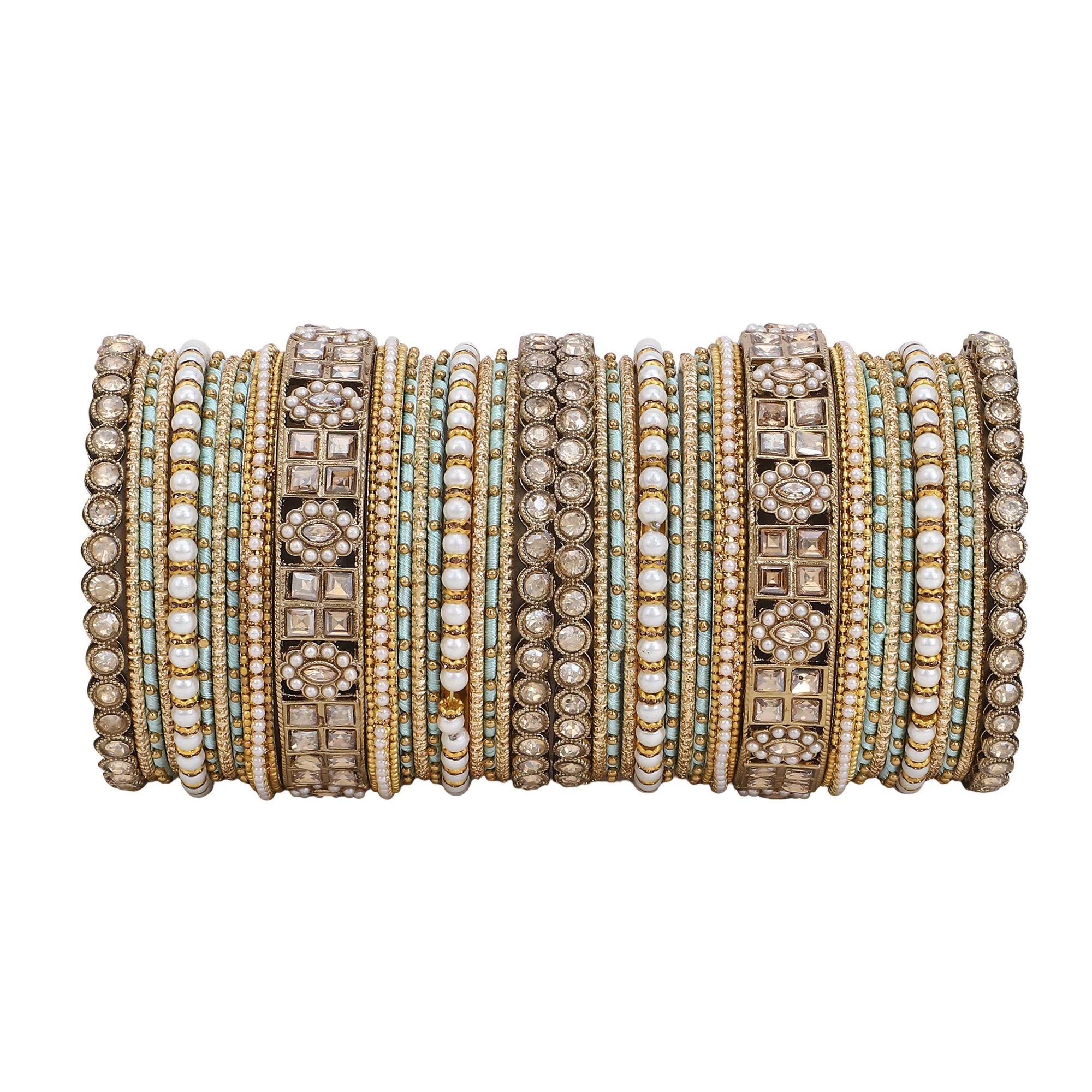 Rich Texture bangle set with Silk thread Bangles by Leshya - Image 17