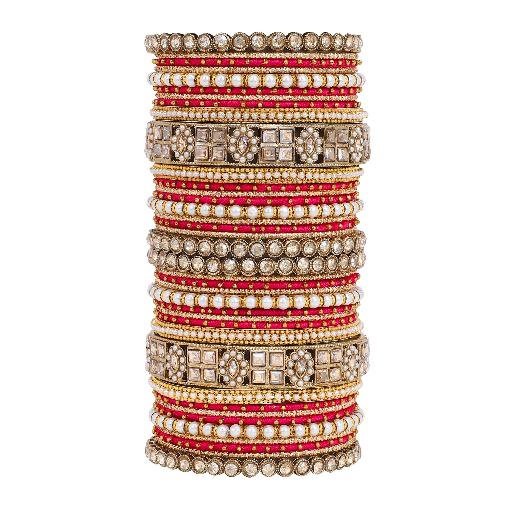 Rich Texture bangle set with Silk thread Bangles by Leshya - Image 21