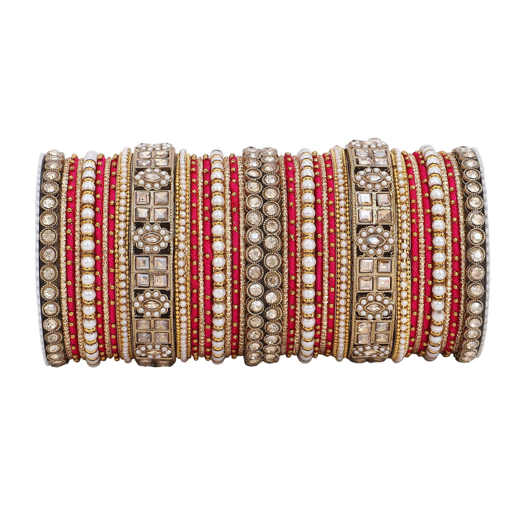 Rich Texture bangle set with Silk thread Bangles by Leshya - Image 22