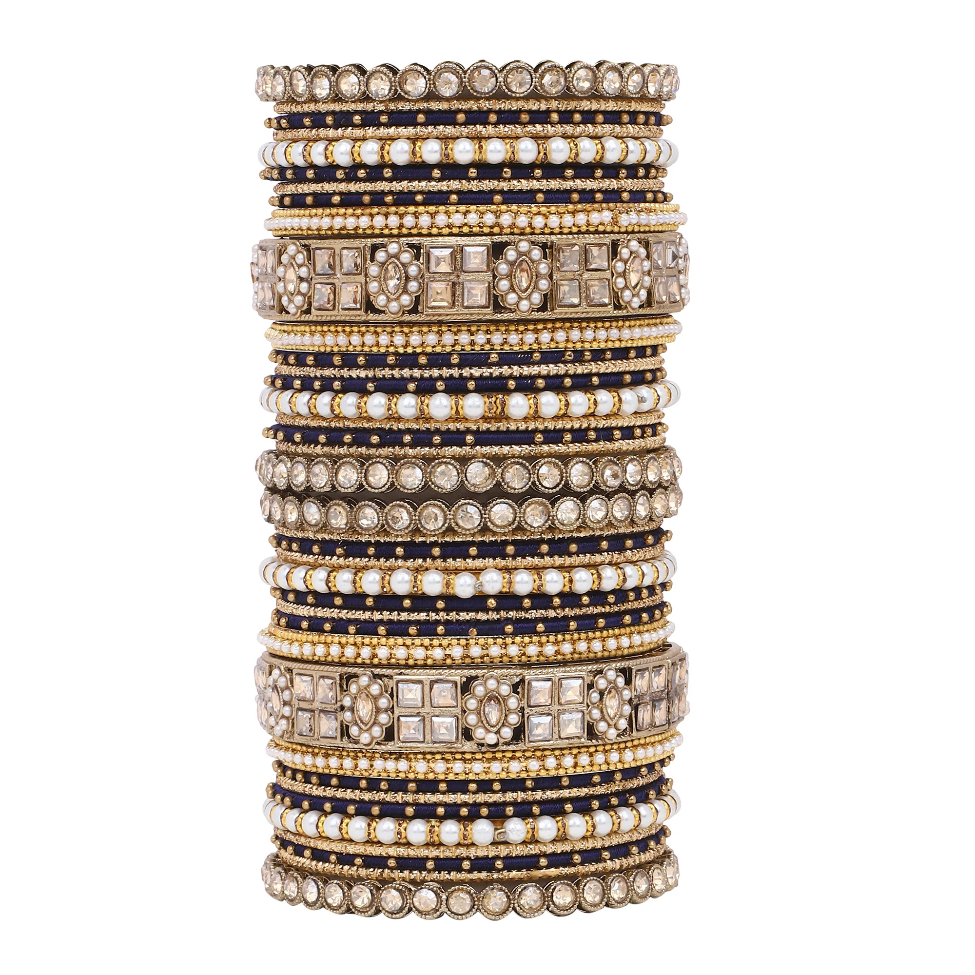 Rich Texture bangle set with Silk thread Bangles by Leshya - Image 23