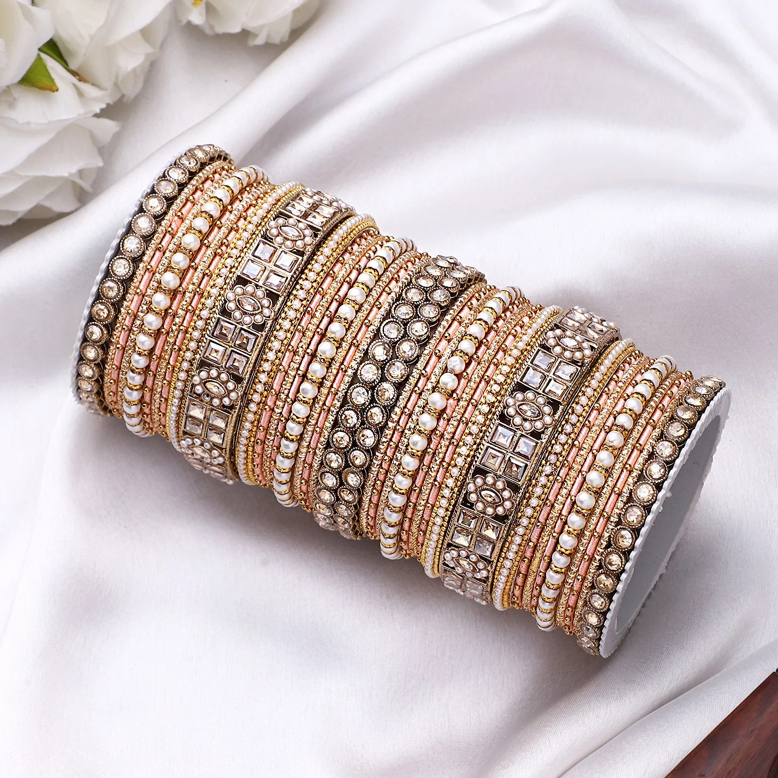Rich Texture bangle set with Silk thread Bangles by Leshya - Image 3