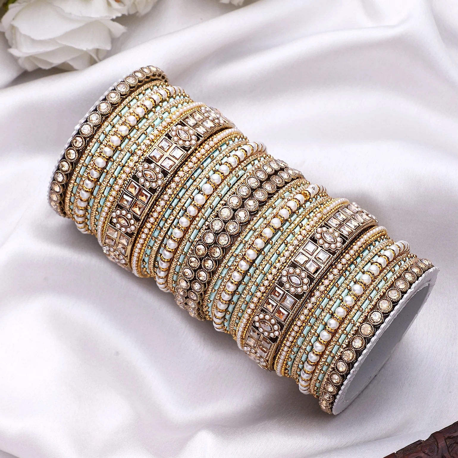 Rich Texture bangle set with Silk thread Bangles by Leshya - Image 4