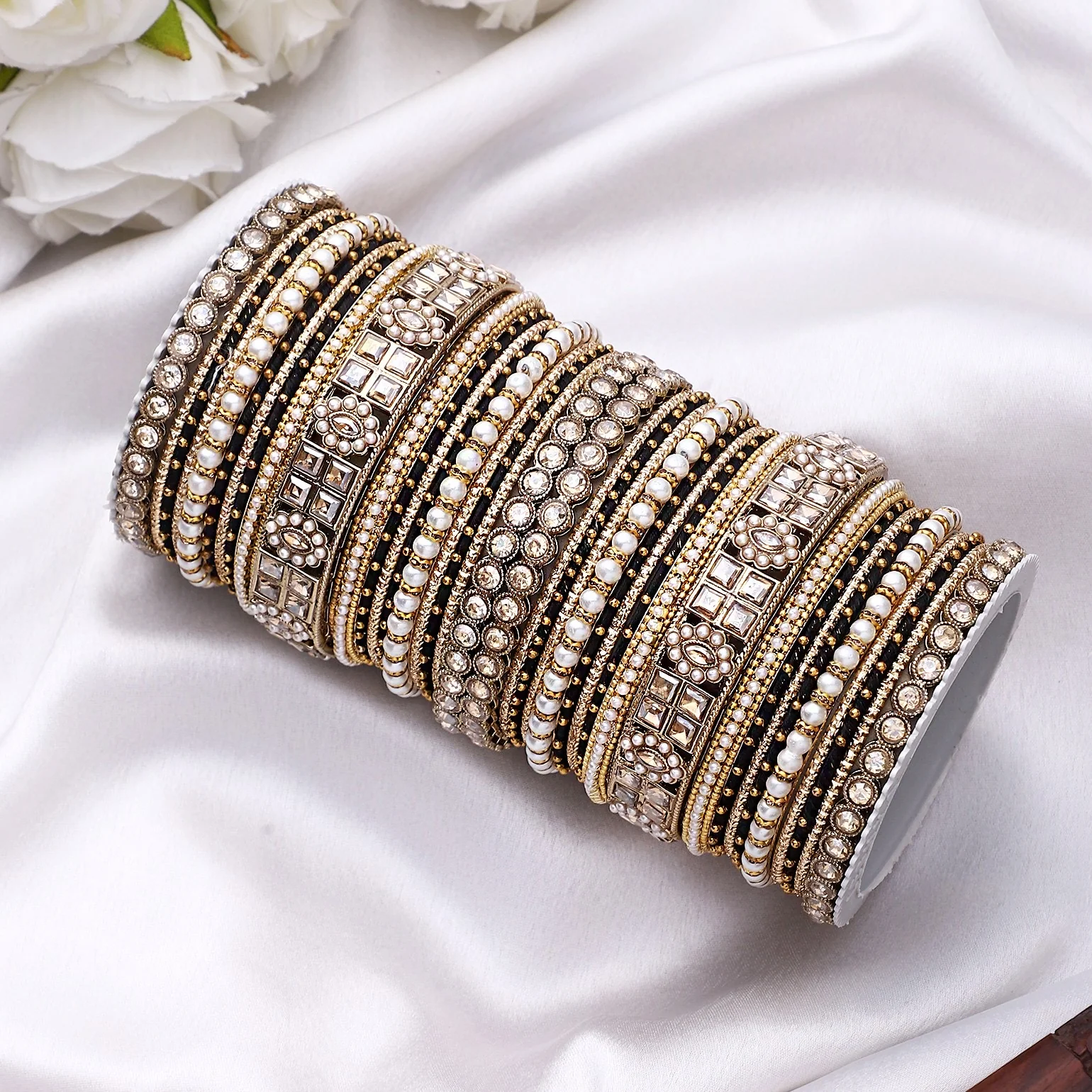 Rich Texture bangle set with Silk thread Bangles by Leshya - Image 5