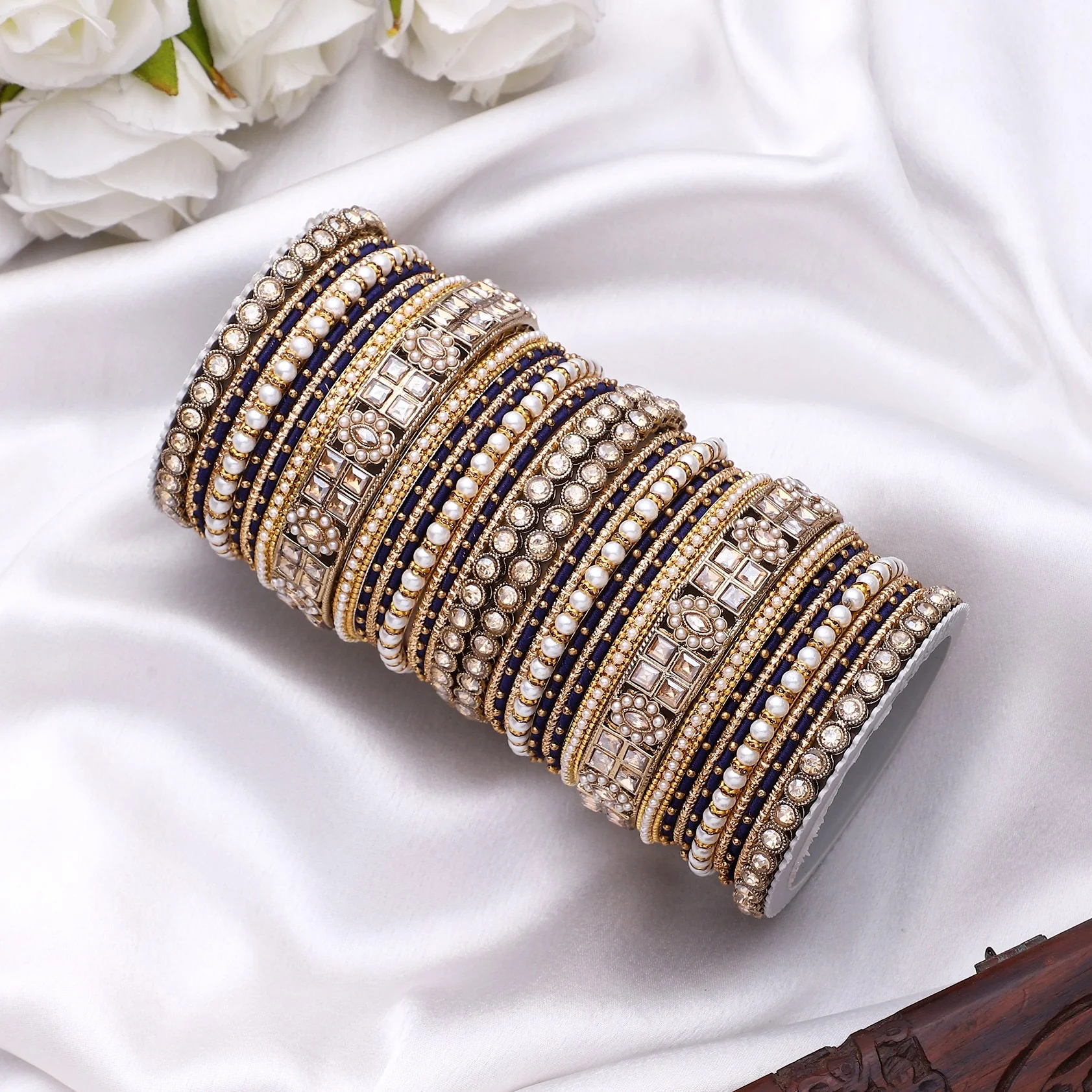 Rich Texture bangle set with Silk thread Bangles by Leshya - Image 6
