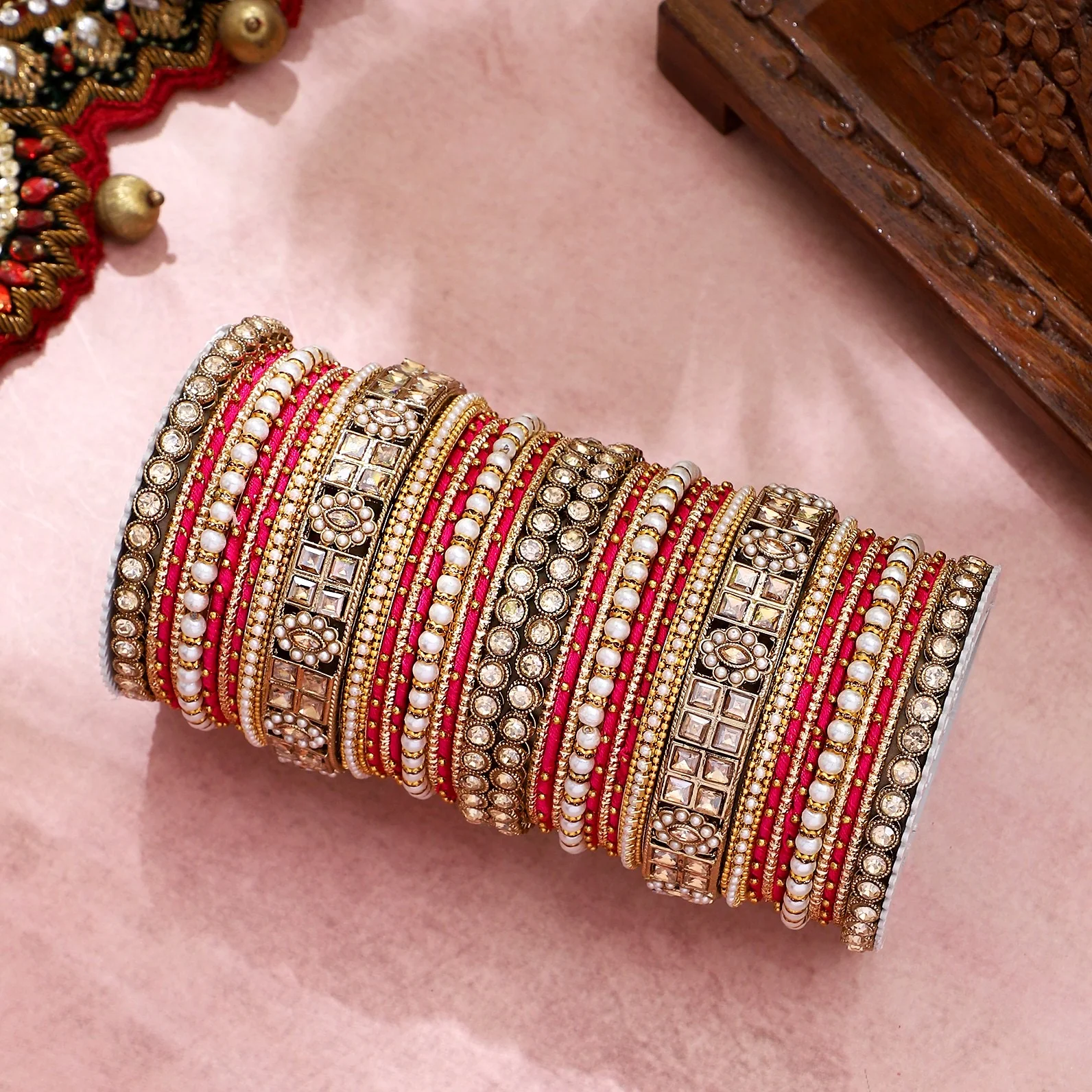 Rich Texture bangle set with Silk thread Bangles by Leshya - Image 8