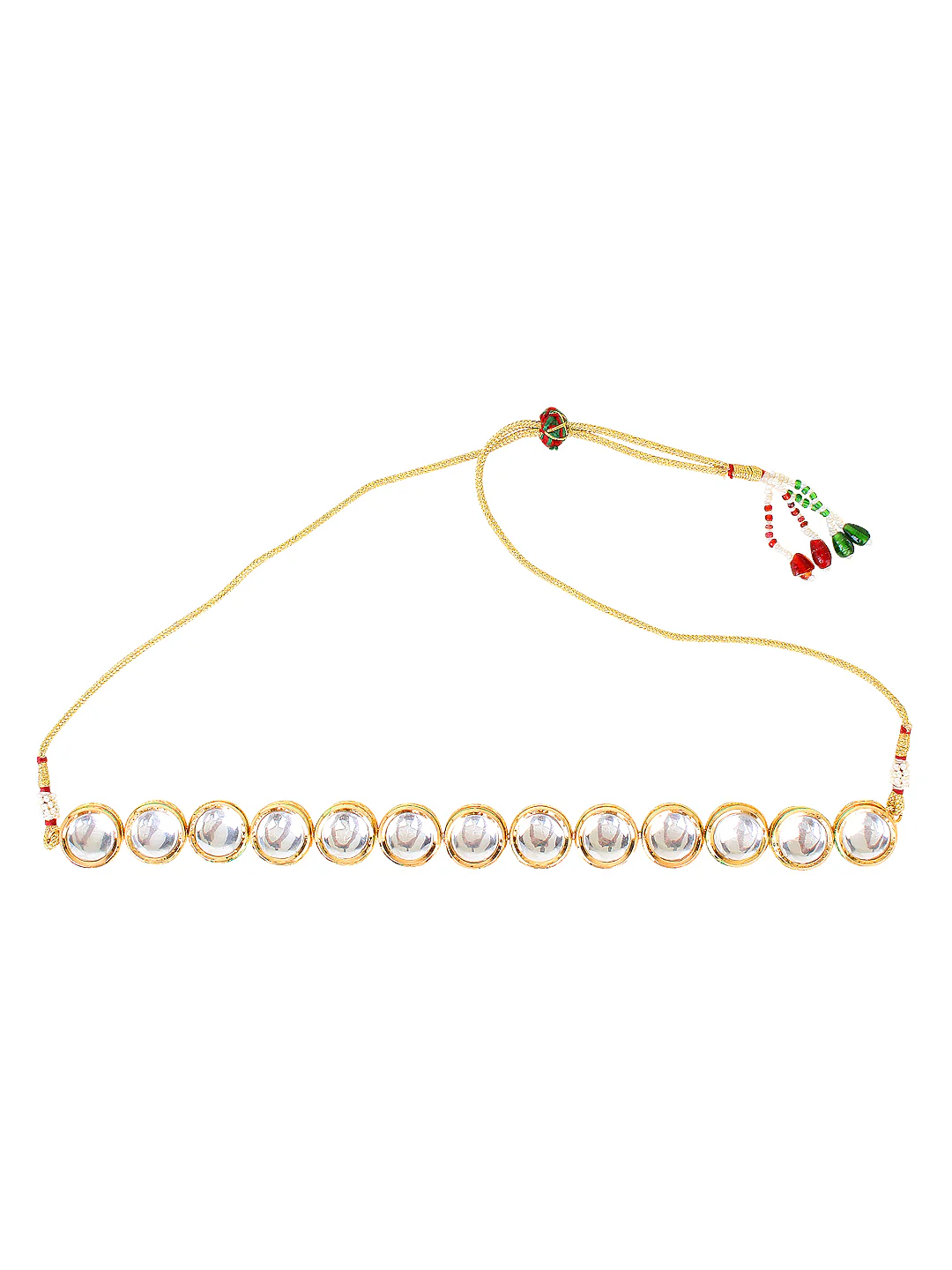 Round Necklace and Earring Kundan Set for Women by Leshya - Image 3