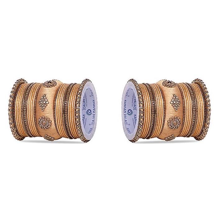 Royal Set of 2 Velvet And Silk Thread Bangle Set - Image 24