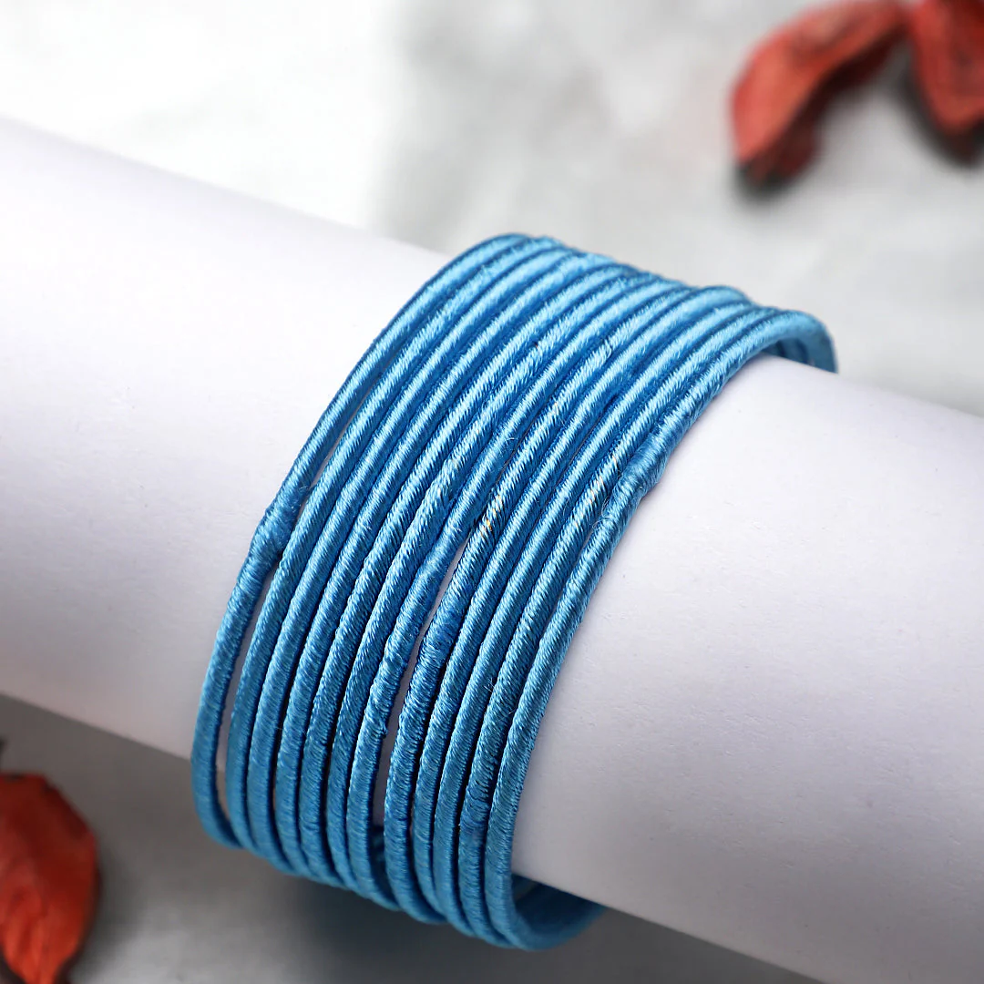 Set of 12 Plain Thread Bangles by Leshya - Image 4