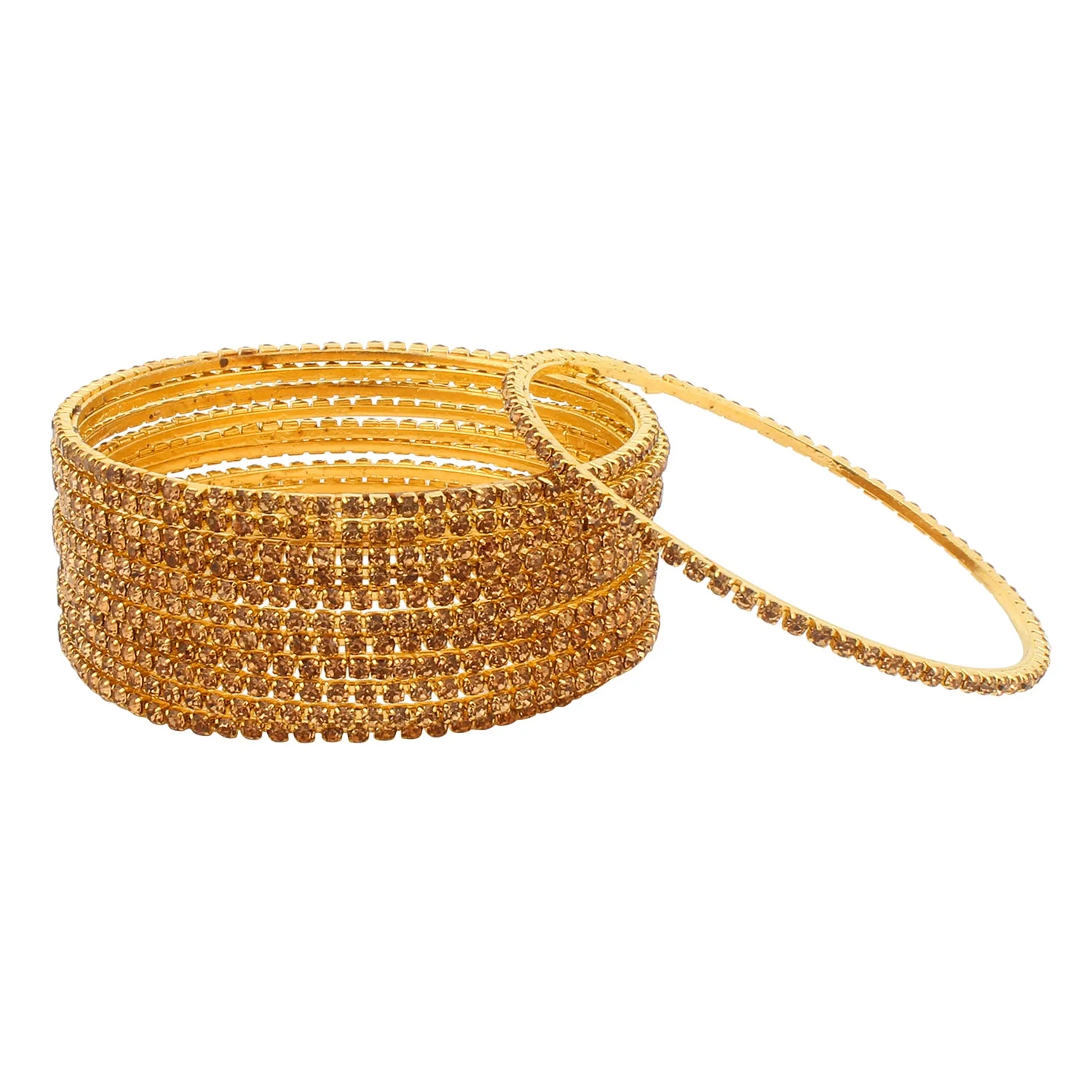 Set of 12 stone studded bangles by Leshya - Image 3