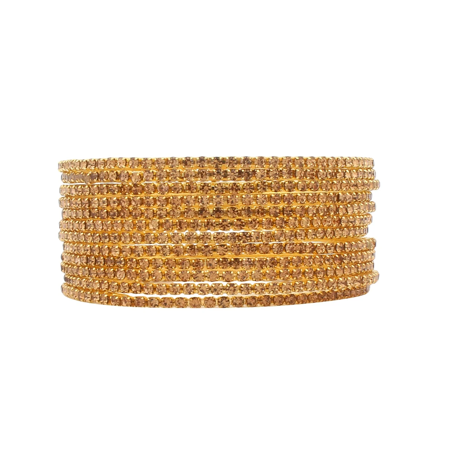 Set of 12 stone studded bangles by Leshya - Image 4
