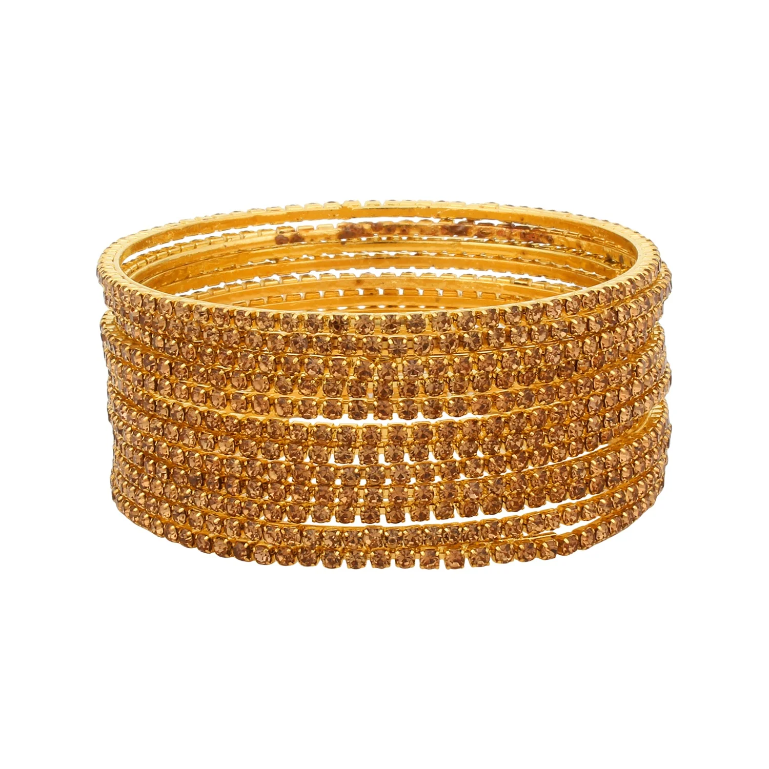 Set of 12 stone studded bangles by Leshya - Image 5