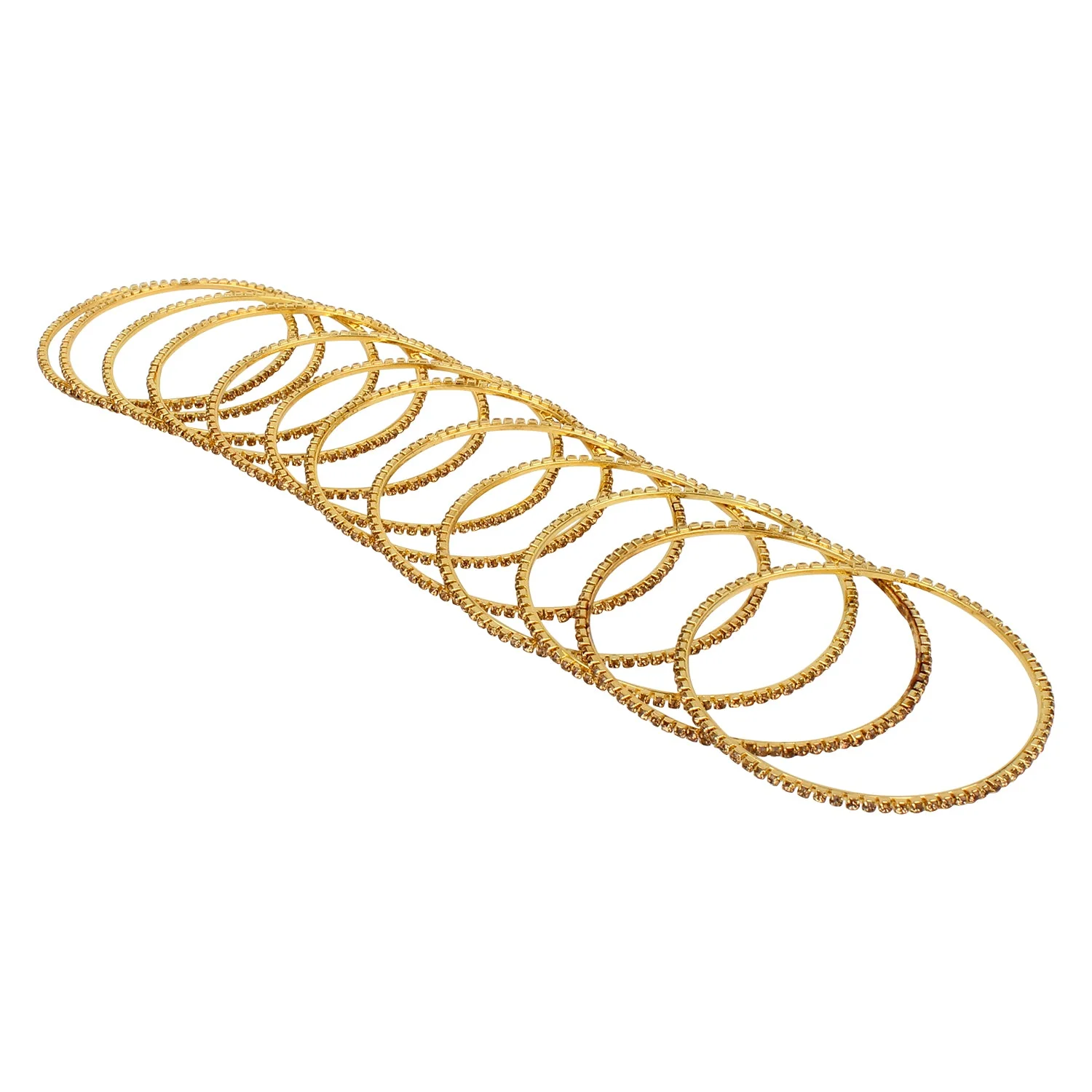 Set of 12 stone studded bangles by Leshya - Image 5