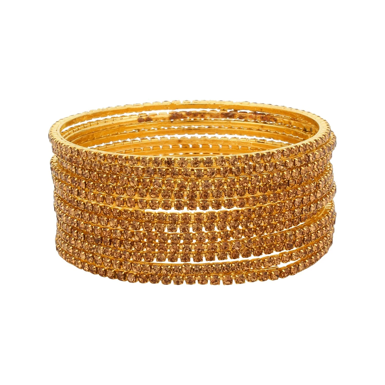 Set of 12 stone studded bangles by Leshya - Image 4