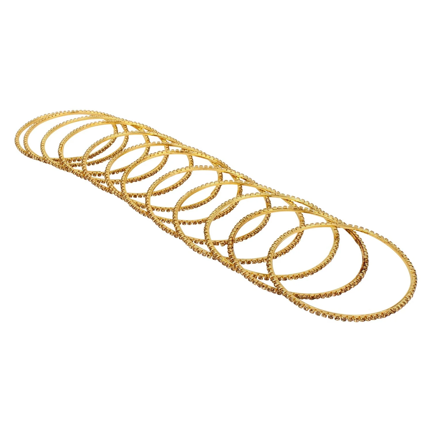 Set of 12 stone studded bangles by Leshya - Image 6