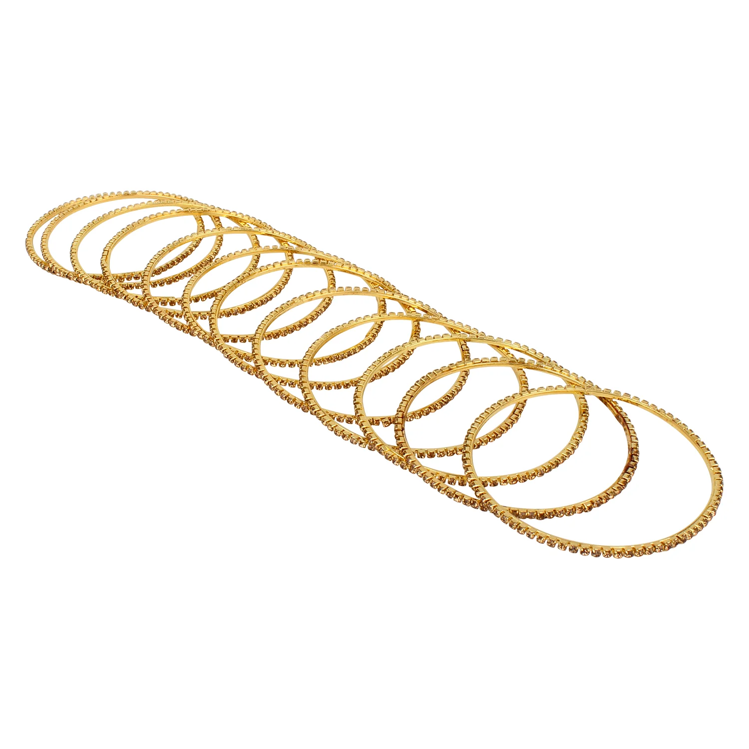 Set of 12 stone studded bangles by Leshya - Image 5