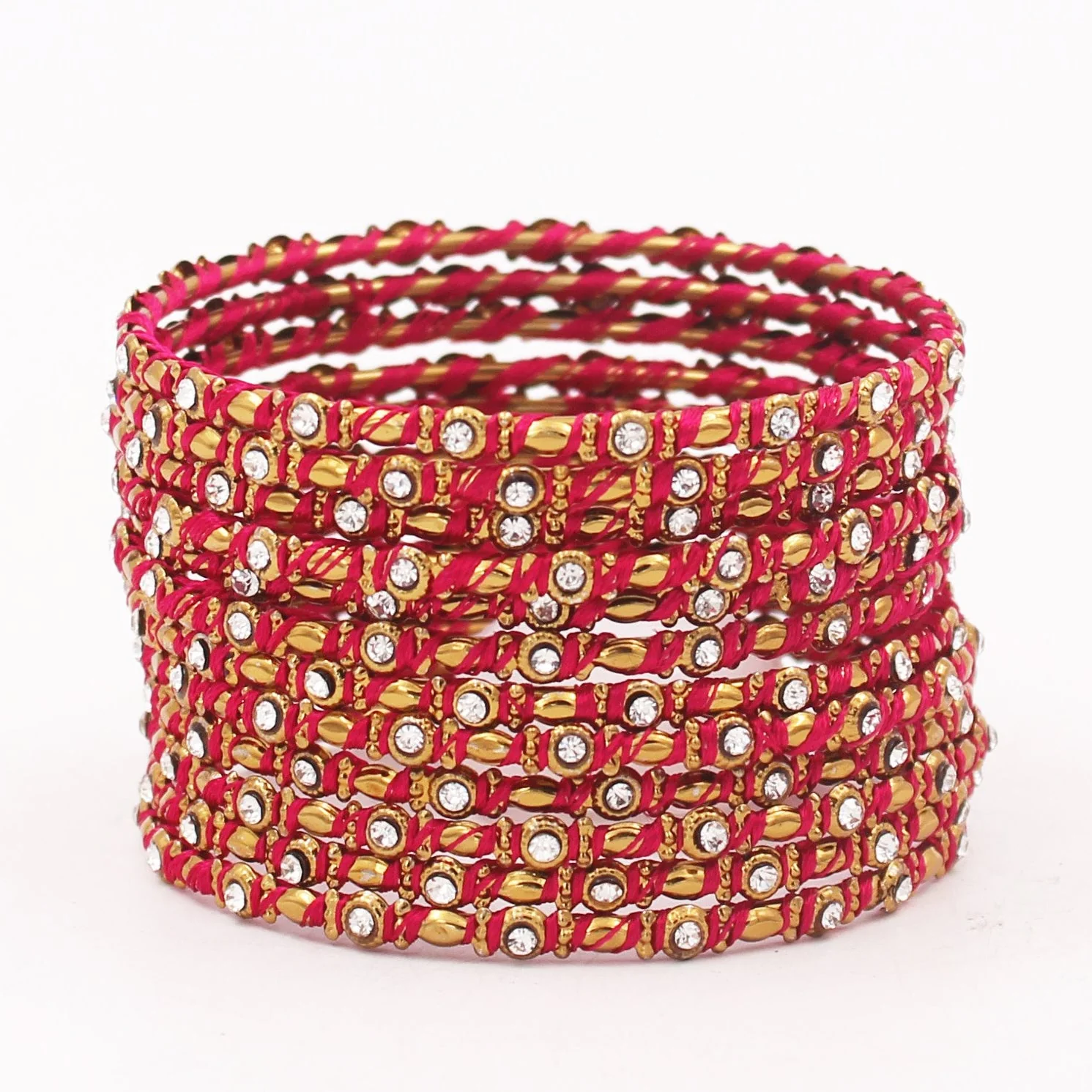 Set of 12 Thread Bangles with Stone by Leshya - Image 2