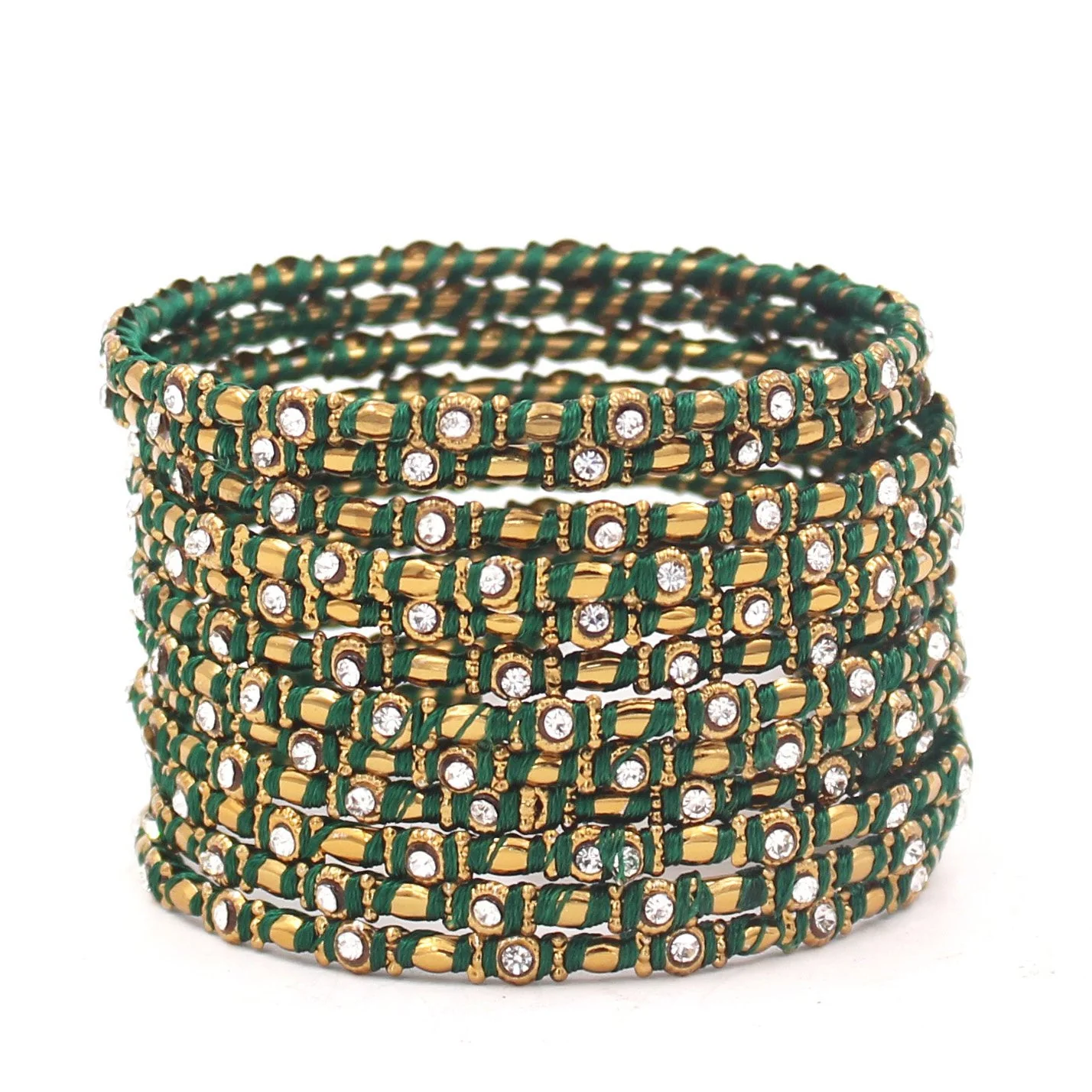 Set of 12 Thread Bangles with Stone by Leshya - Image 9