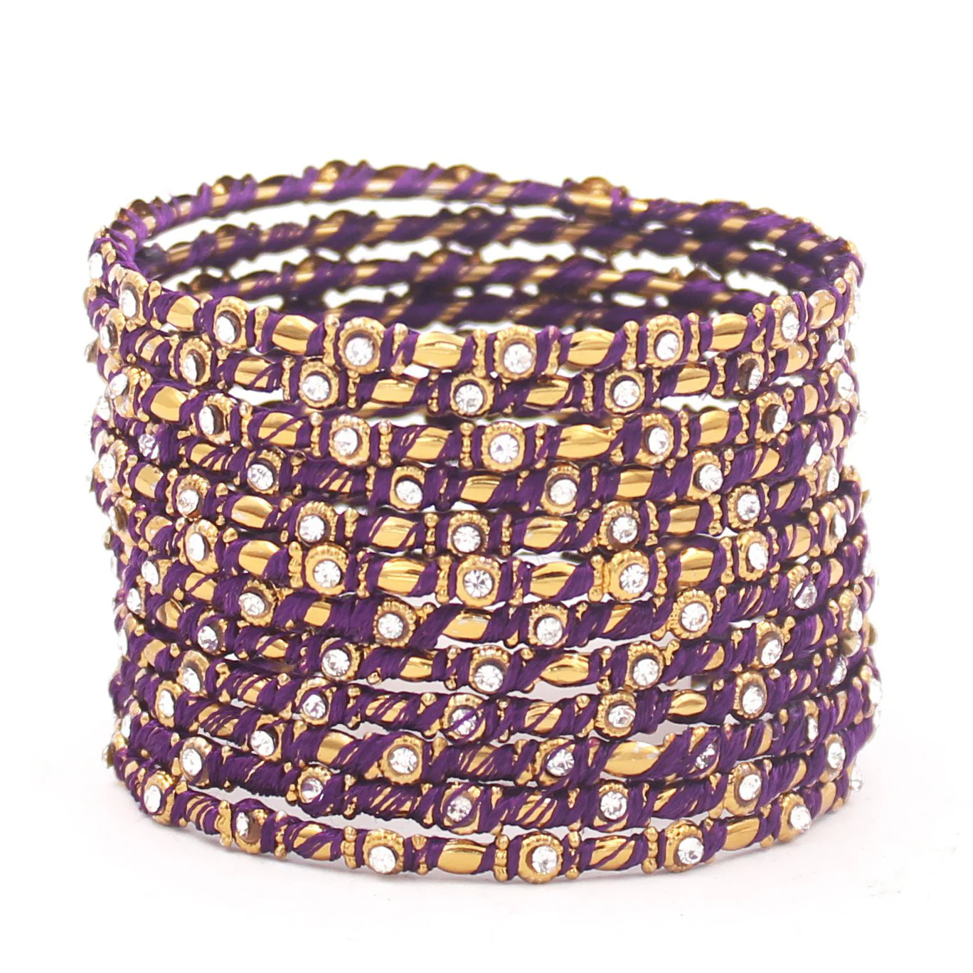 Set of 12 Thread Bangles with Stone by Leshya - Image 11