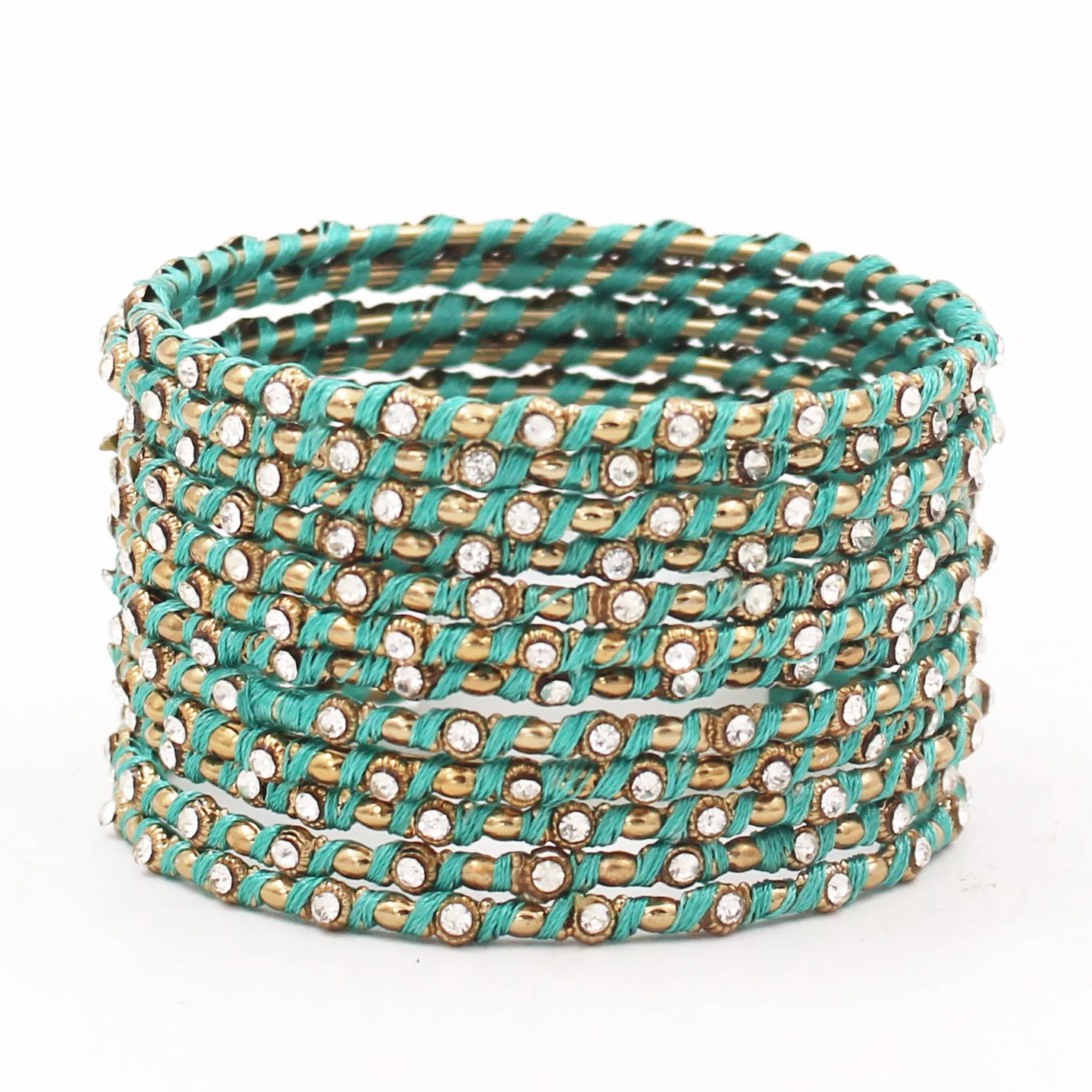 Set of 12 Thread Bangles with Stone by Leshya - Image 13