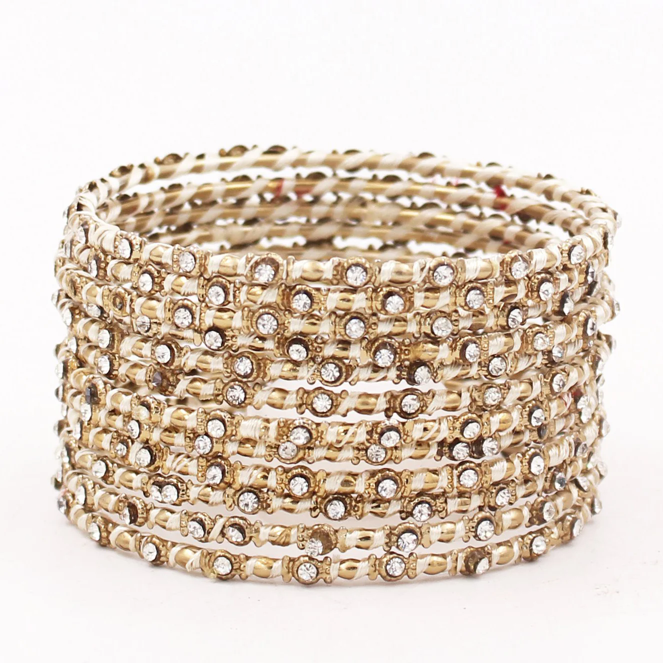 Set of 12 Thread Bangles with Stone by Leshya - Image 5
