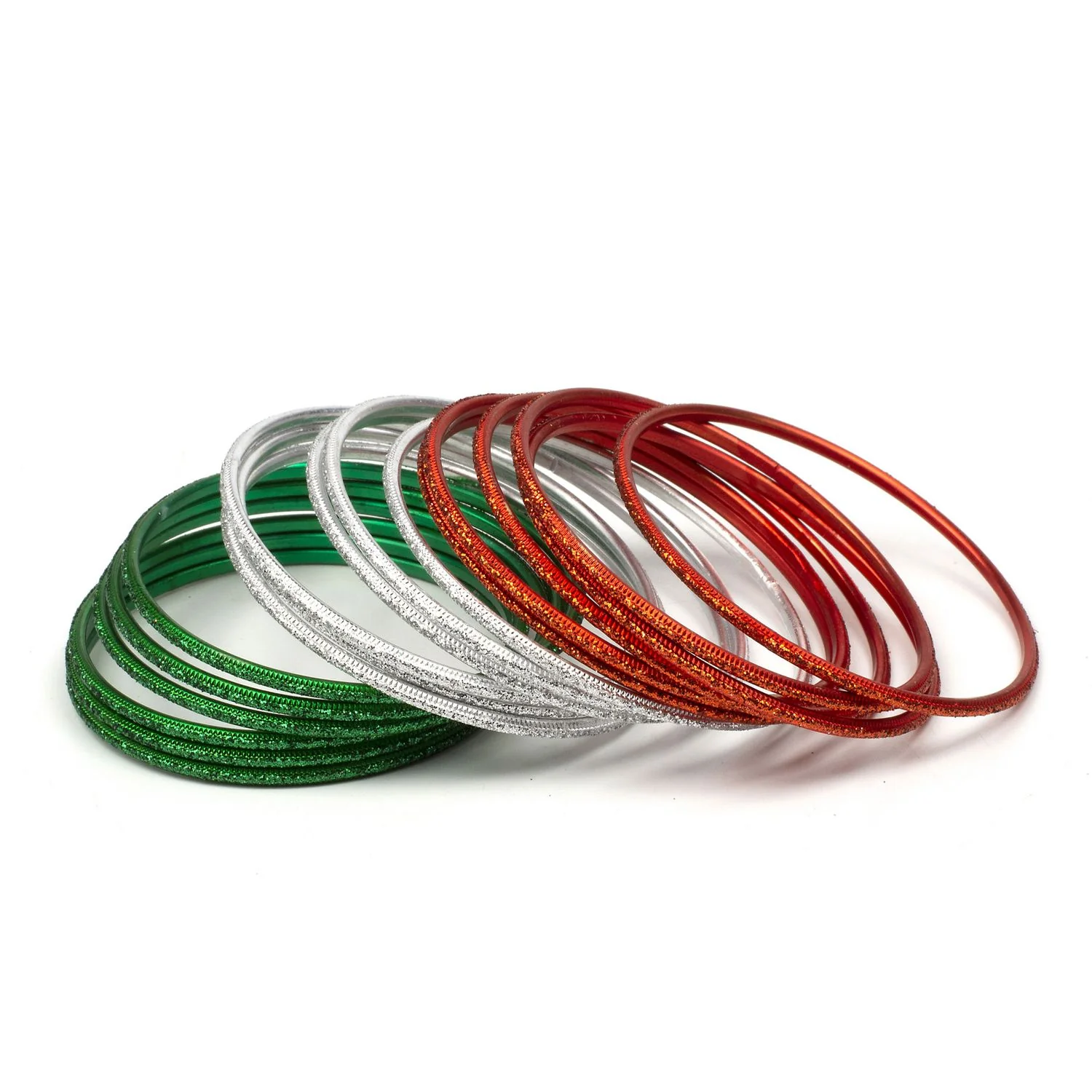 Set of 18 glitter bangles in Tricolor of Indian Flag - Image 3
