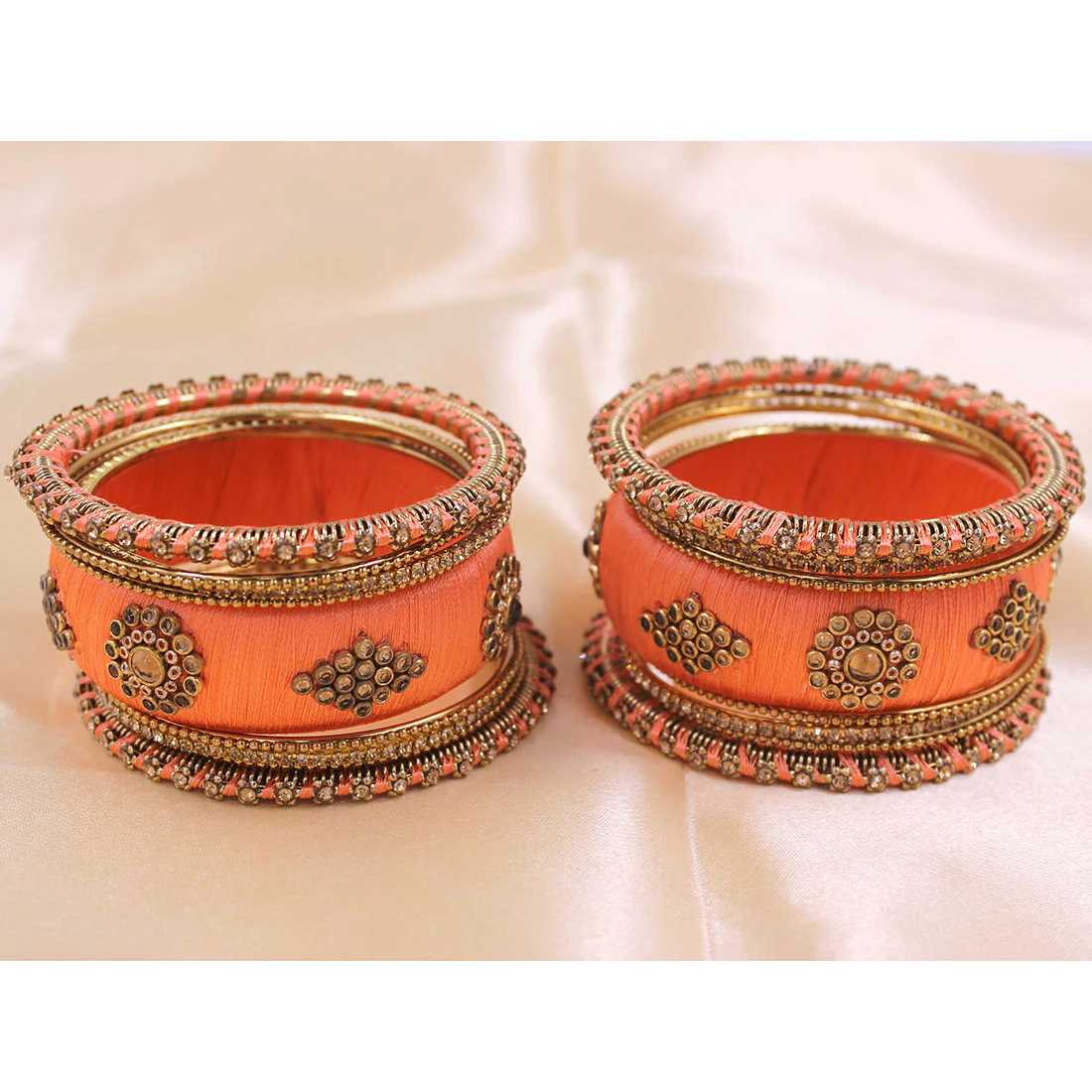 Set of 18 Silk Thread Kada and Pacheli Bangles by Leshya - Image 5
