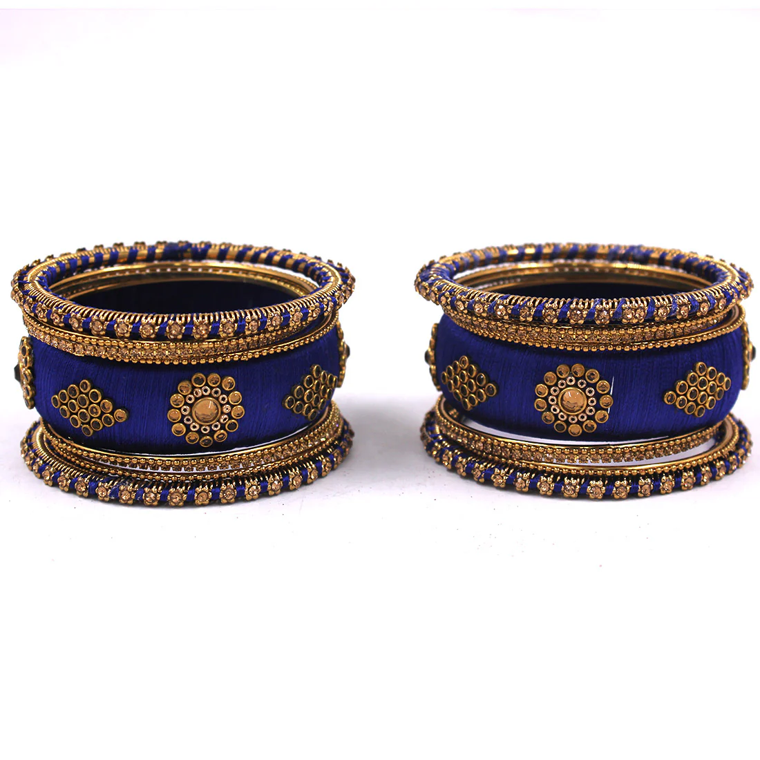 Set of 18 Silk Thread Kada and Pacheli Bangles by Leshya - Image 6