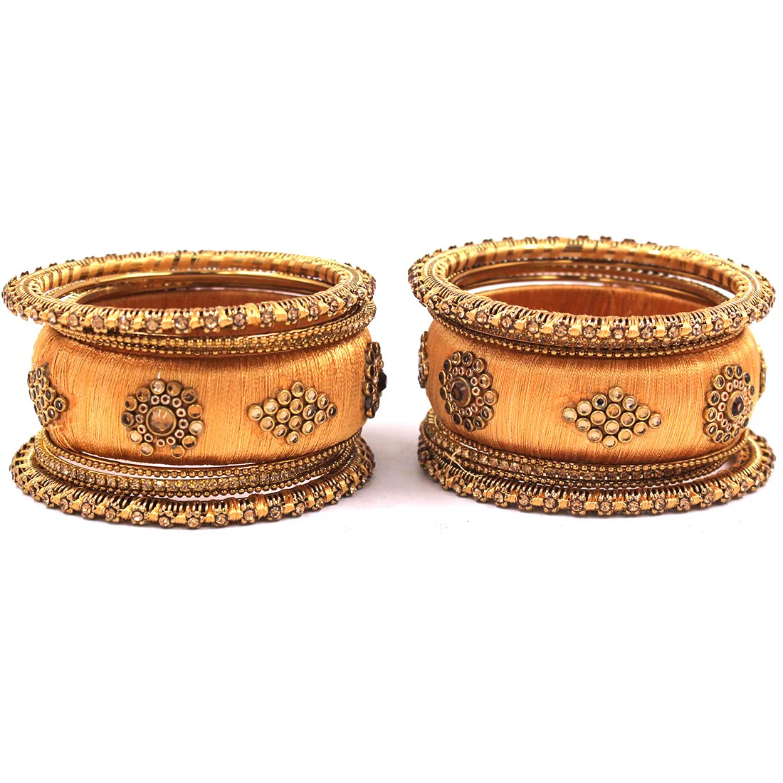 Set of 18 Silk Thread Kada and Pacheli Bangles by Leshya - Image 7