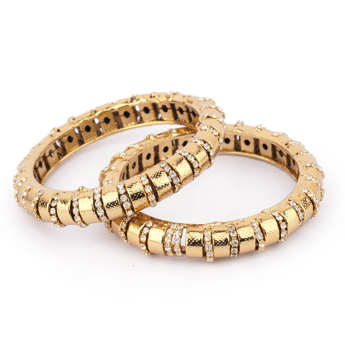Set of 2 Antique Alloy Kadas by Leshya - Image 2