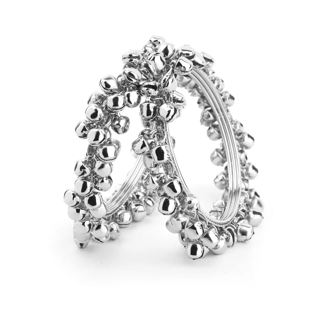 Set of 2 Beautiful Bridal Ghungroo Bangles with Small Bells - Image 5