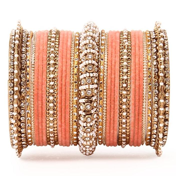 Set of 2 Beautiful Velvet Bangle And Pearl Bangle Set - Image 15